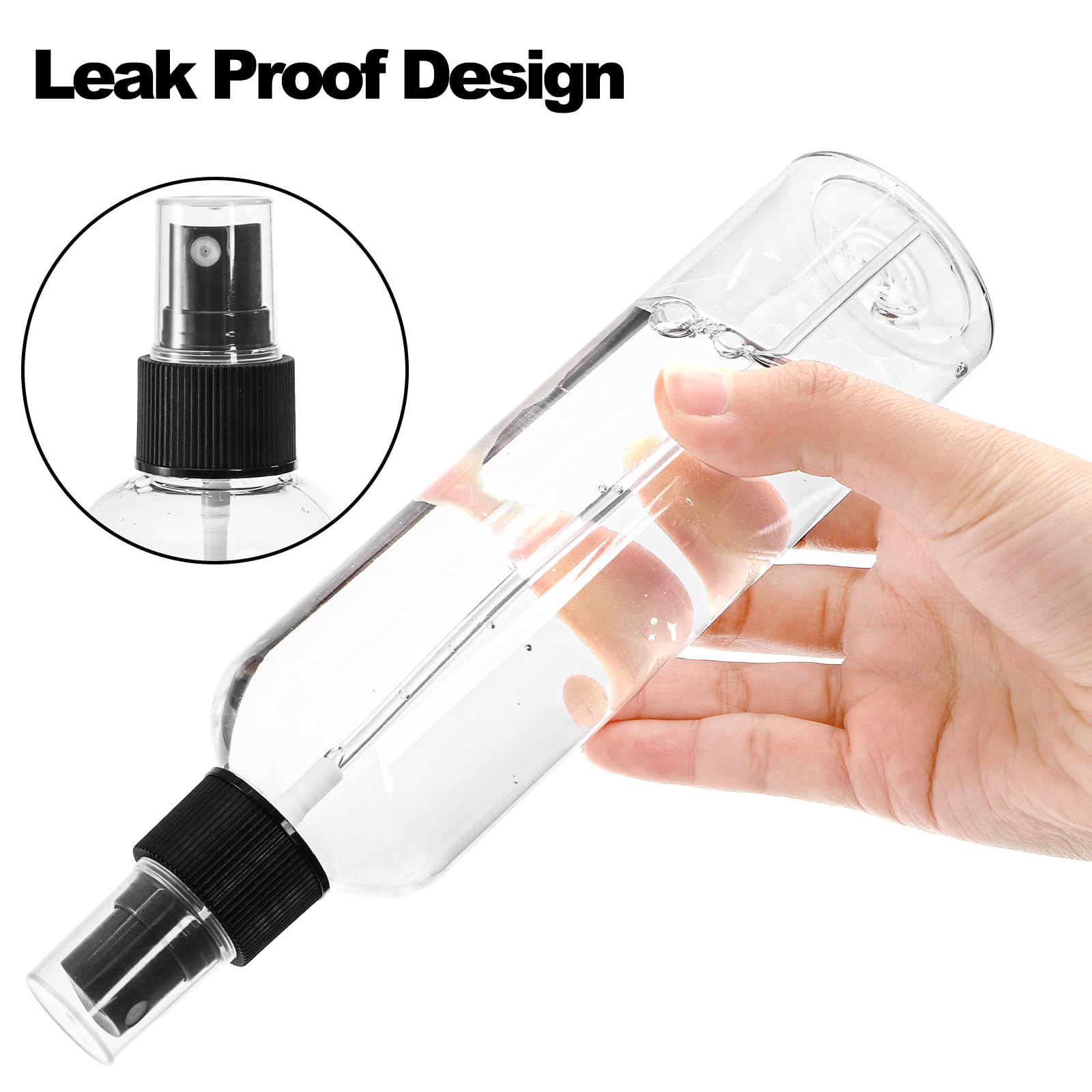 Bekith 16 Pack 8 oz Clear Plastic Spray Bottles - Fine Mist Empty Sprayer with Pump Cap for Essential Oils, Perfumes, Hair Care & Travel - Perfect for DIY Beauty, Home Cleaning & Gardening Solutions