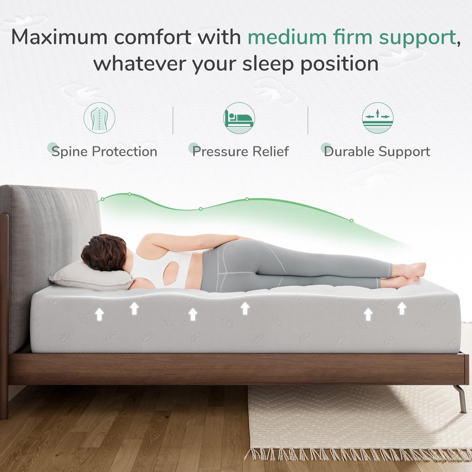 Novilla 10 Inch Queen Size Memory Foam Mattress - Cooling Gel Infused for Pressure Relief & Temperature Regulation, Breathable Comfort Foam with Removable Washable Cover | Perfect for Bedroom, Guest Room & Apartment Sleeping