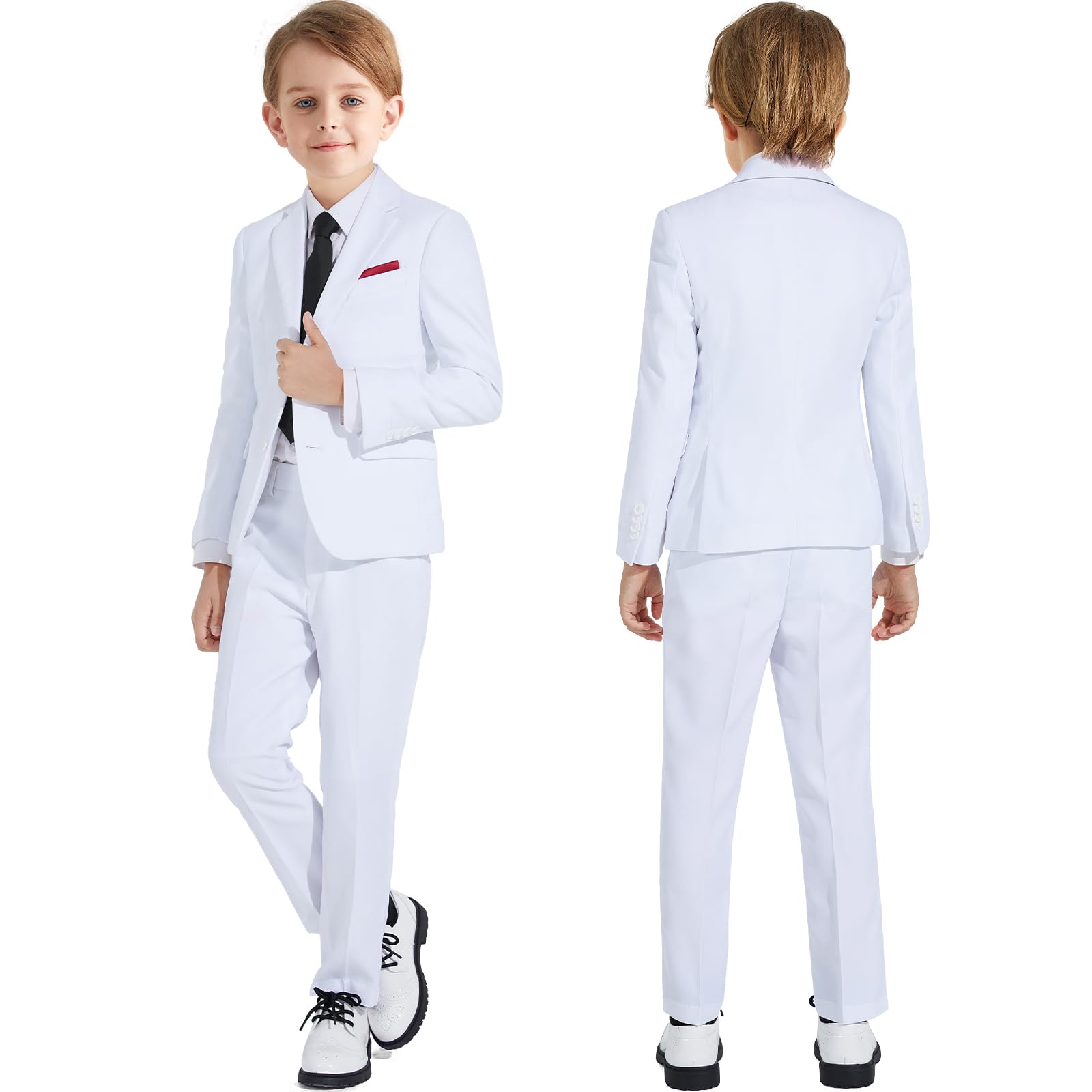 ELPA Boys Slim Fit Suit Set - Kids Formal Suits for Wedding, Ring Bearer, Special Occasions - Youth Blazer & Pants Outfit for Parties & Events