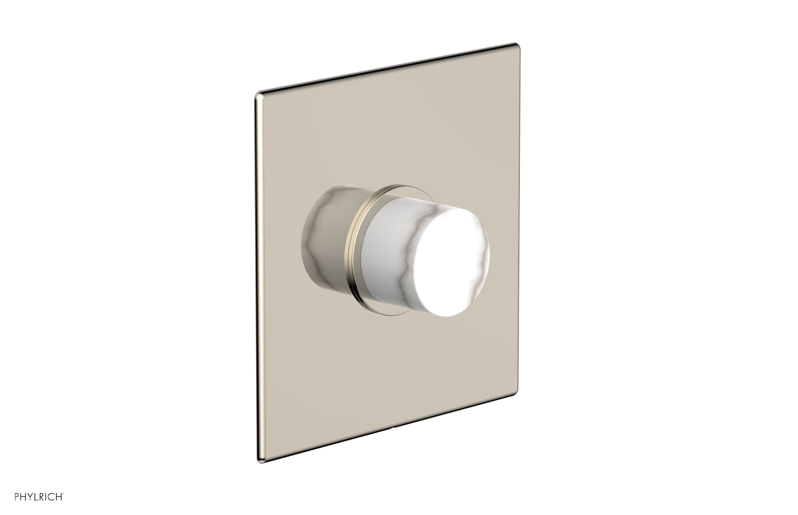 BASIC II 3/4 Thermostatic Shower Trim Kit - White Marble Finish - Perfect for Modern Bathroom Renovations & Spa-Like Shower Experience