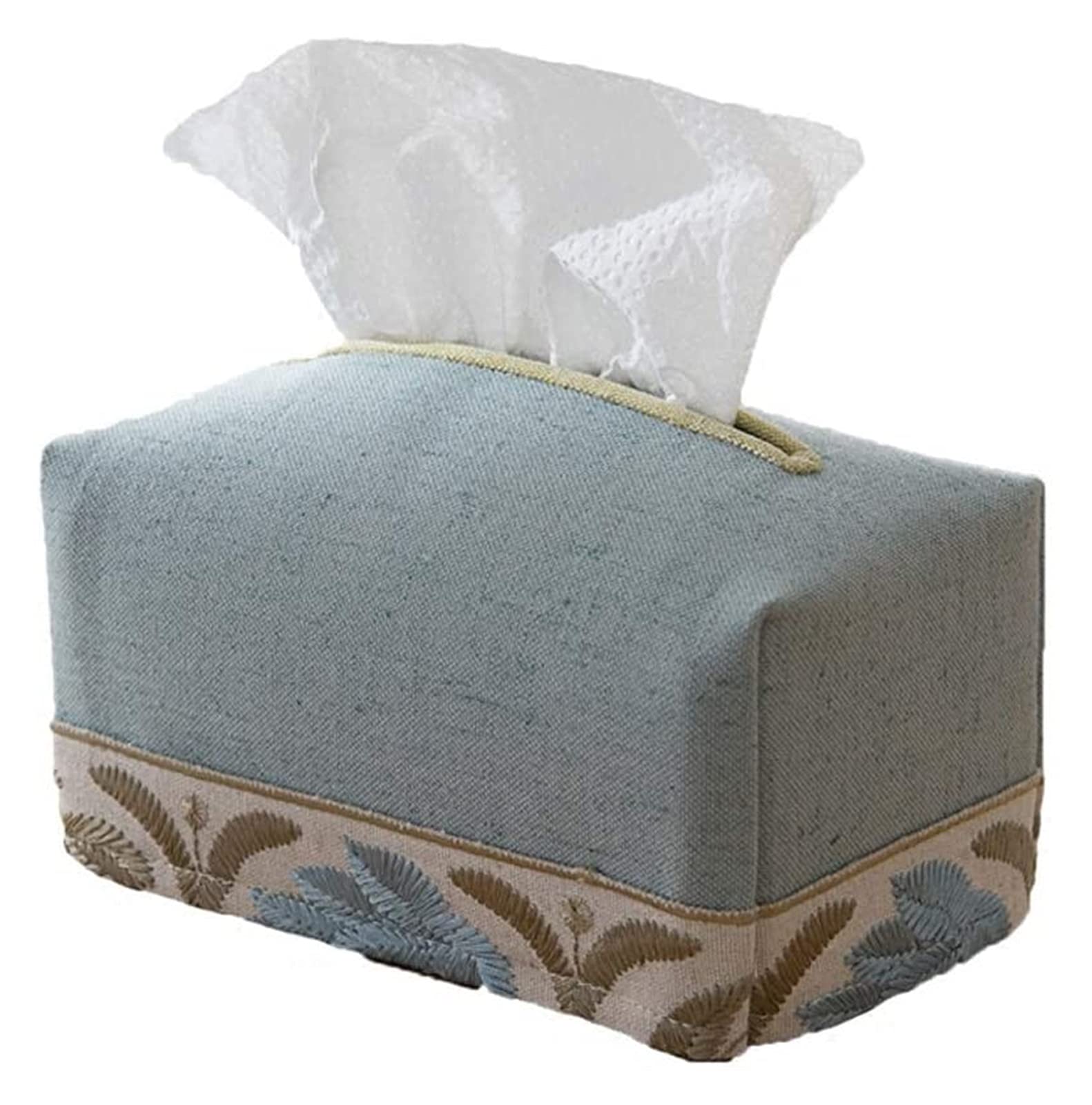 Stylish Linen Cotton Tissue Box Cover - Rectangle Napkin Holder for Car, Office & Desktop | Dog-Themed Home Decor for Tissue Storage