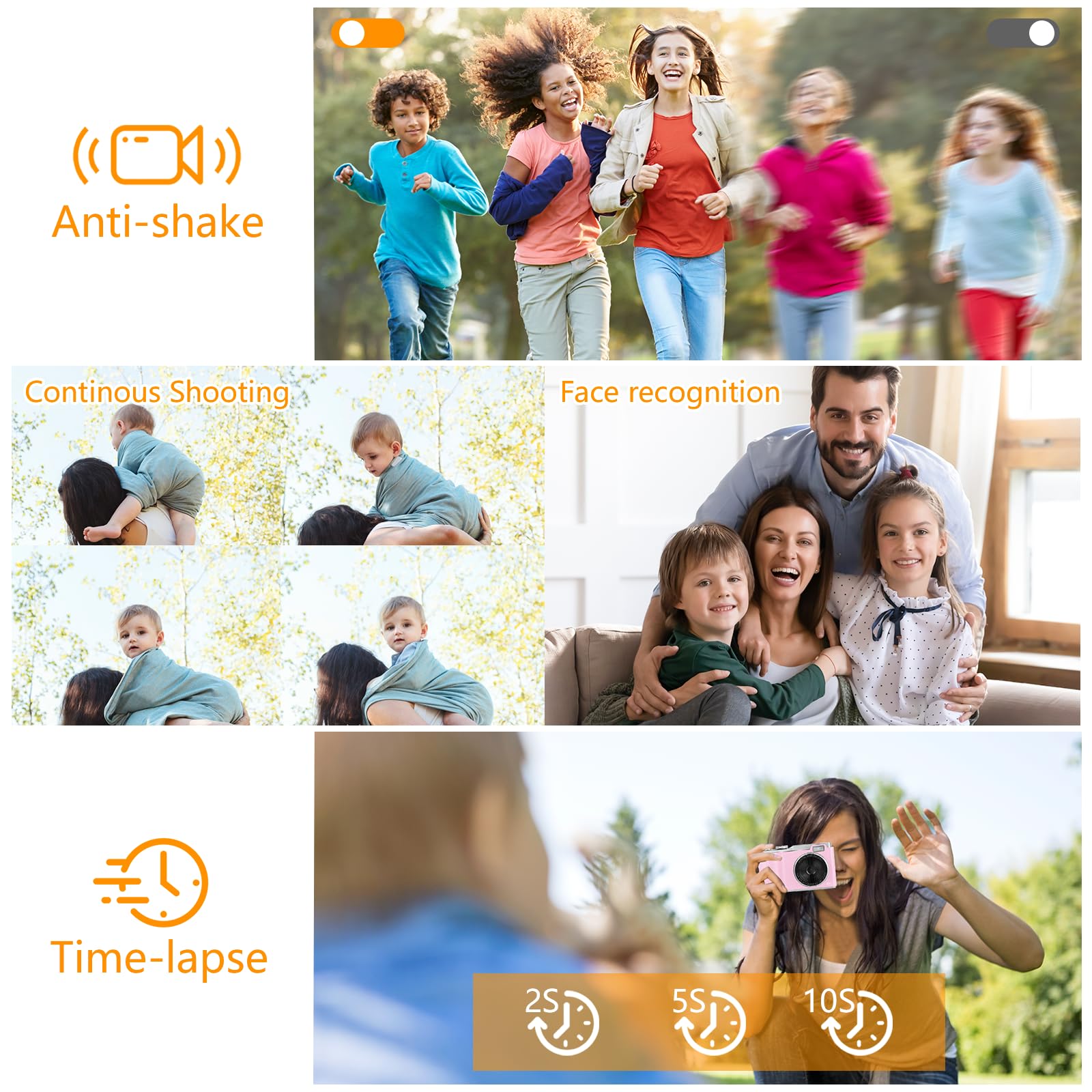 4K Autofocus Digital Camera with Dual Lens - 1080P HD Video Camcorder for Kids, Teens, Students & Beginners | Includes 2.7