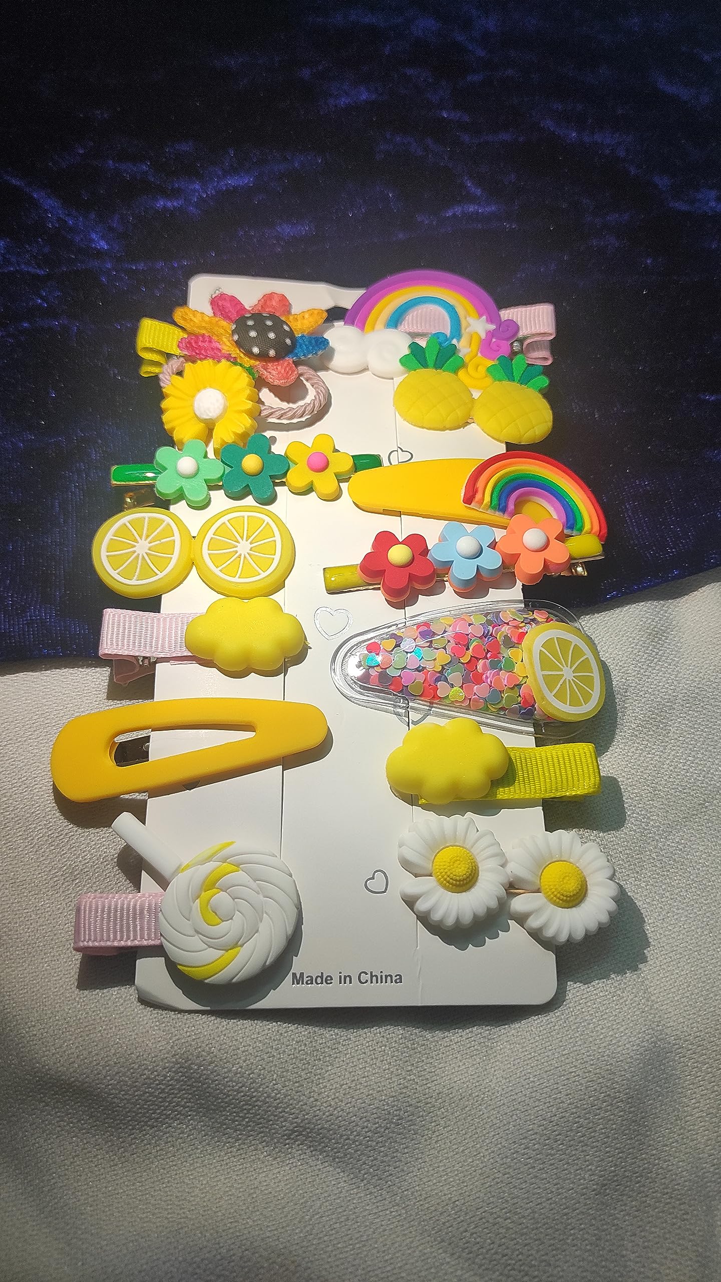 14-Piece Multi Unicorn Hair Clips Set for Girls & Toddlers - Cute Baby Barrettes Hair Accessories (Yellow) - Perfect for Parties, School & Daily Styling