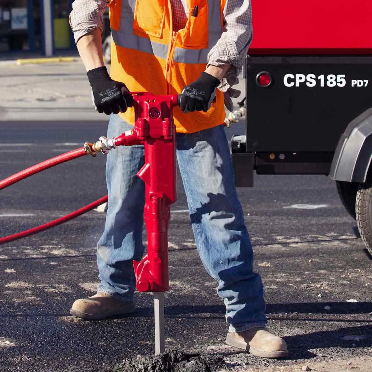 Chicago Pneumatic 40 lb. Air-Powered Demolition Hammer - Heavy Duty Pneumatic Breaker for Concrete Demolition, Trenching & Construction Work