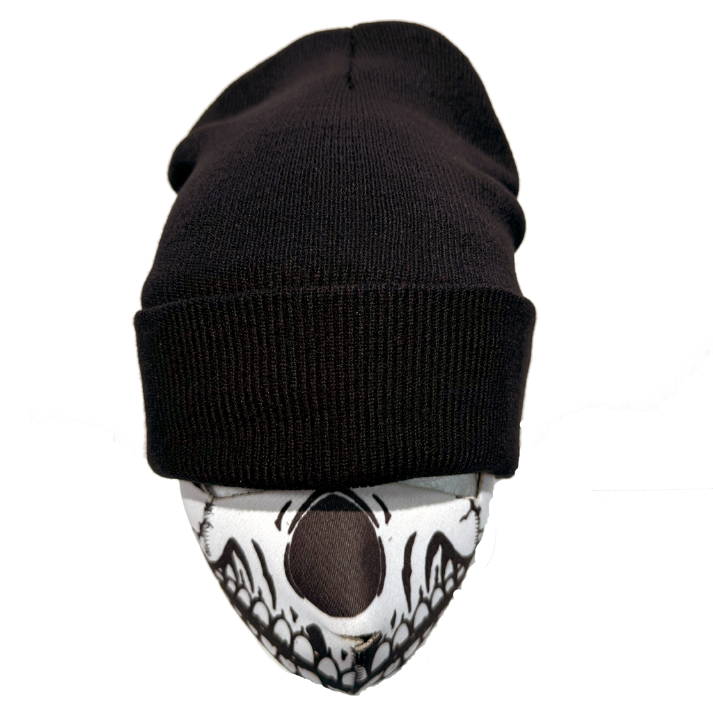 Plain Knit Beanie Black - Soft Winter Hat for Men & Women - Warm Stretchy Ribbed Cuffless Beanie Cap - Perfect for Skiing, Snowboarding & Outdoor Activities