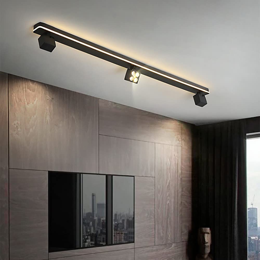 3-Way Fixed Track Light LED Ceiling Spotlight - Adjustable Surface Mounted Accent Lighting for Indoor Use - Directional Swivel Spotlights for Ceiling/Wall - Perfect for Kitchen, Corridor, Gallery & Retail Display Lighting