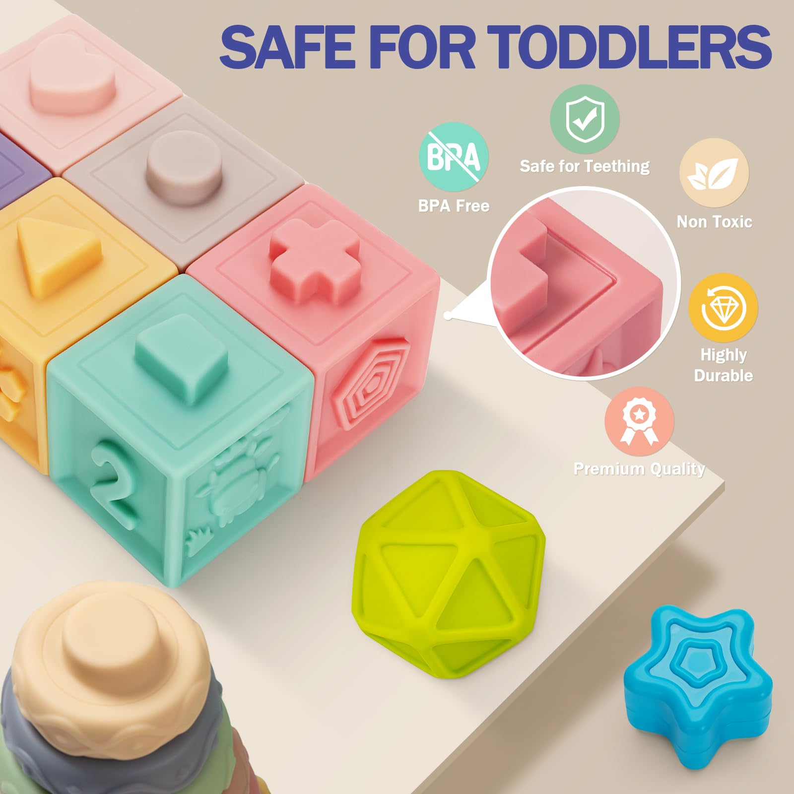 Montessori Baby Toys 6-12 Months - 5-in-1 Learning Set for Toddlers | Playtime & Travel Essentials
