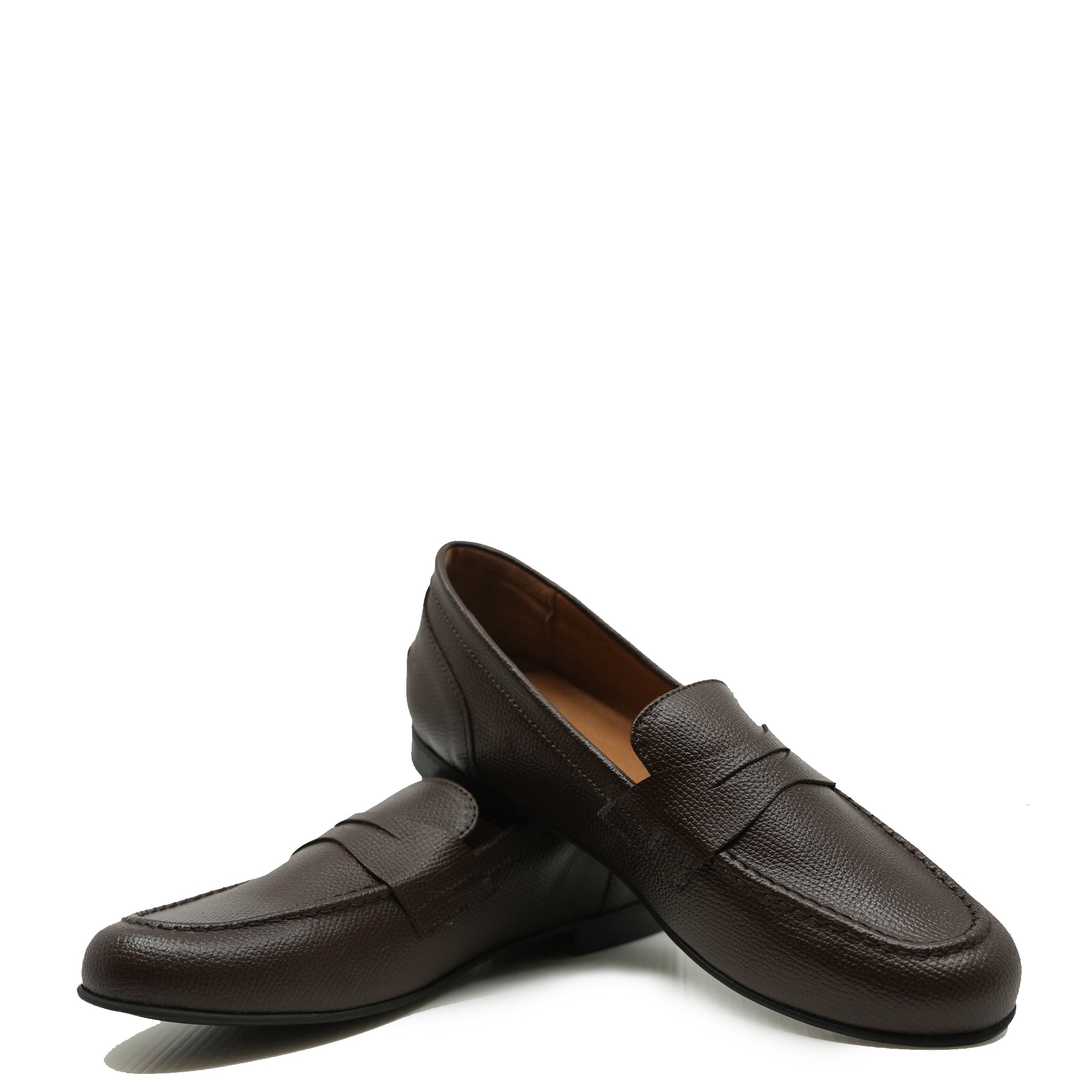 Atlanta Mocassin Brown Pebbled Penny Loafers - Comfortable Slip-On Dress Shoes for Women | Perfect for Office, Business Casual & Everyday Wear