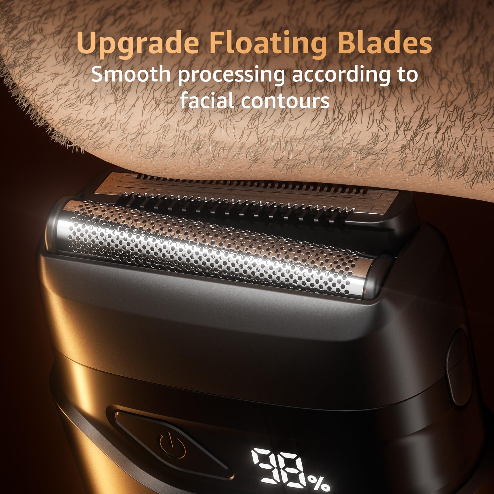 Electric Foil Shaver for Men - Mini Cordless Wet/Dry Razor with LED Display & USB-C Fast Charging | IPX7 Waterproof | Compact Travel & Gym Shaver for Smooth Facial Hair Removal
