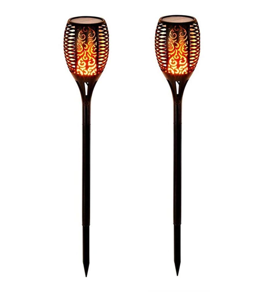 2 Pack Solar Outdoor Torch Lights - 33 LED Flickering Flame Effect, Waterproof Landscape Lighting with Auto On/Off for Garden, Patio, Pathway, Yard Decoration - Perfect for Backyard Parties & Evening Ambiance
