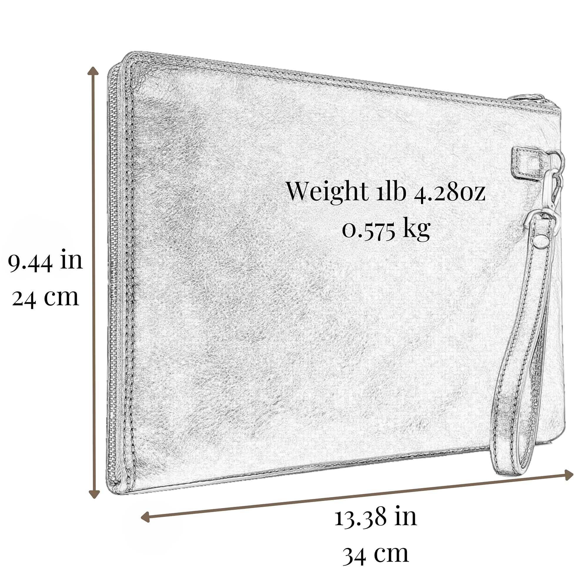 Italian Leather Clutch for Men - Organizer Wrist Bag for Business & Travel