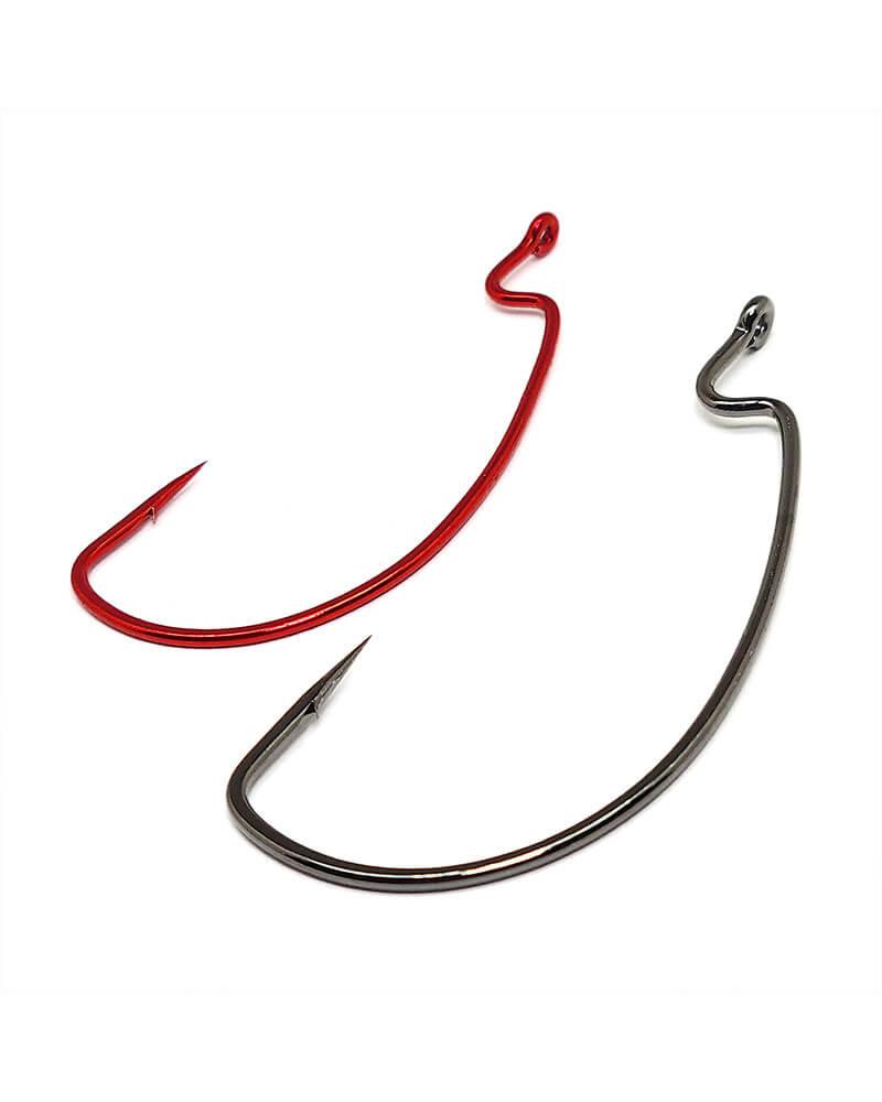 Gamakatsu EWG Worm Hooks - Extra Wide Gap Fishing Hooks for Bass, Trout, and Saltwater Fishing - Black Nickel Finish - Ideal for Soft Plastic Baits and Worms