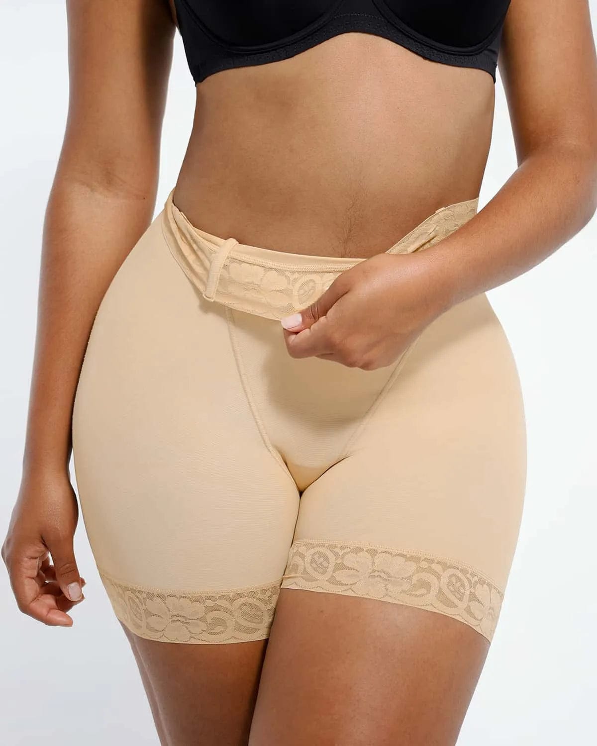 AirSlim® Mid Rise Lace Butt Lifting Shorts for Women - Shapewear for Tummy Control & Booty Enhancement - Perfect for Gym, Yoga & Everyday Wear