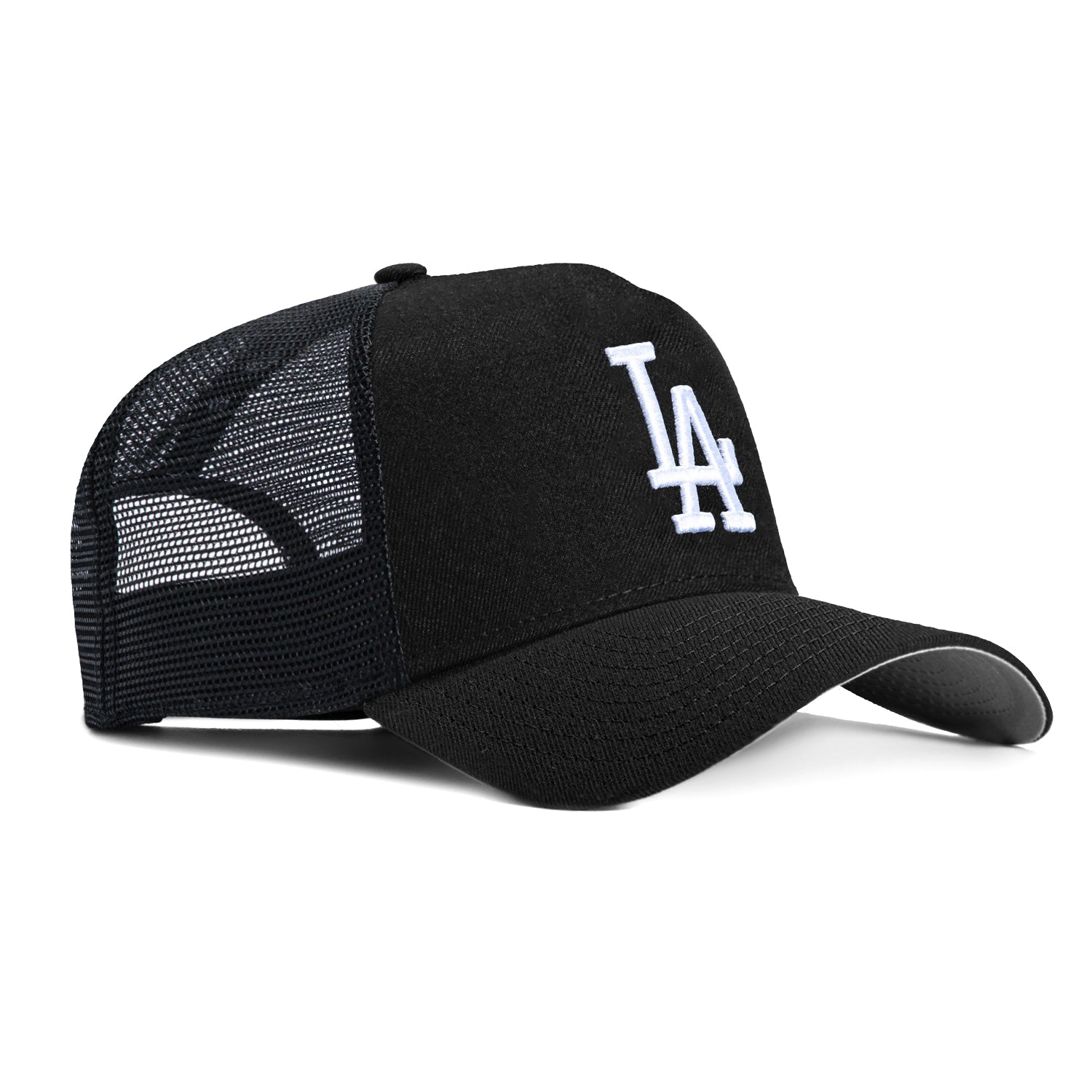 New Era 9Forty A-Frame Los Angeles Dodgers Snapback Trucker Hat - Black & White | Adjustable Baseball Cap for Men & Women | Perfect for Games, Sports & Casual Wear