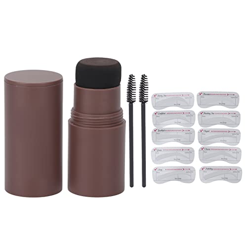 Eyebrow Stamp Kit with 10 Stencils & Brush - Easy Eyebrow Shaping & Powder Stick for Perfect Brows | DIY Eyebrow Makeup Tools for Beginners & Professionals | Great for Daily Use, Parties, and Special Events