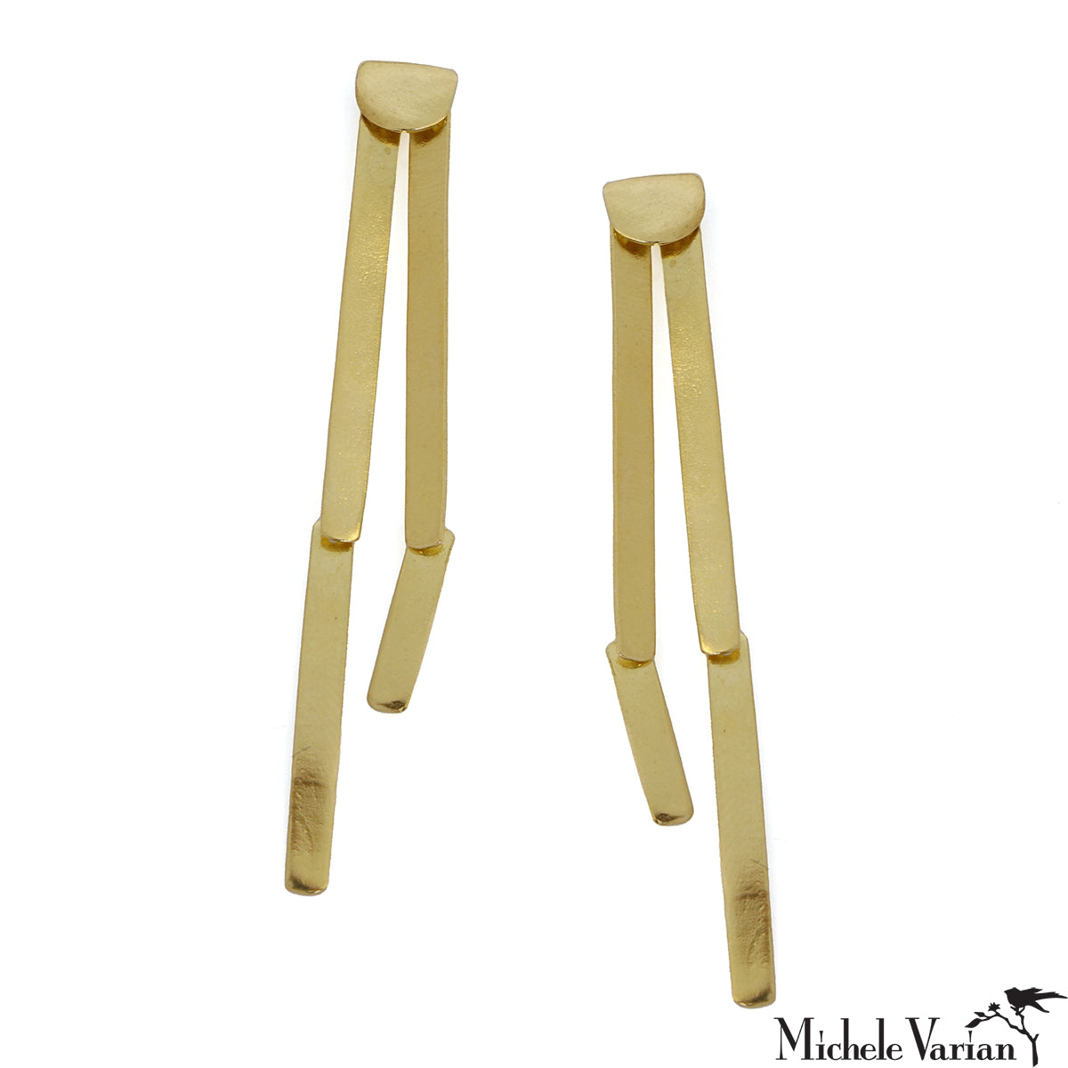 Handmade Bamboo Shoot Earrings in Brass - Boho Nature Jewelry for Women - Perfect for Casual Wear, Festivals & Earthy Fashion