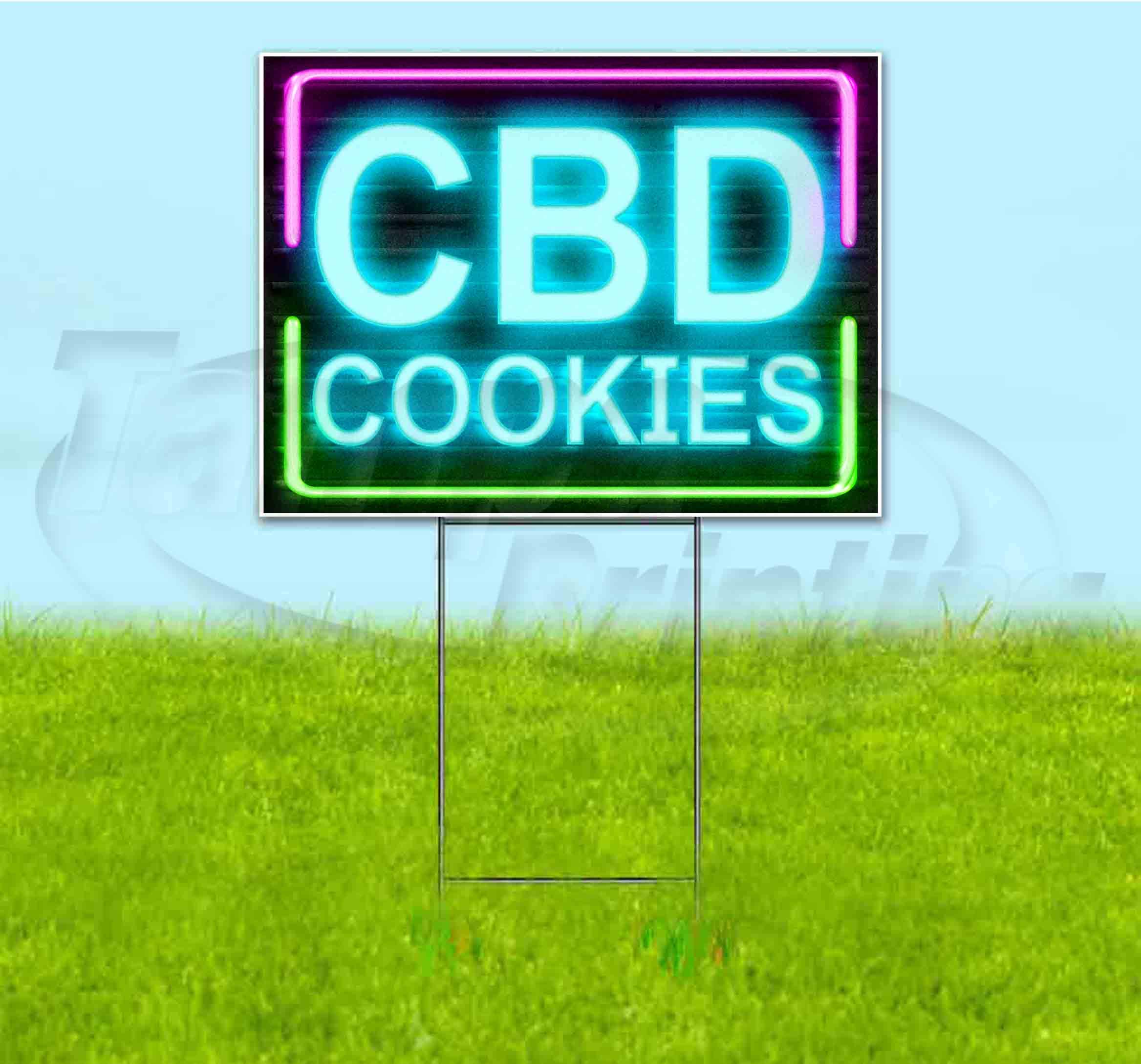 Premium CBD Cookies Neon Yard Sign (18