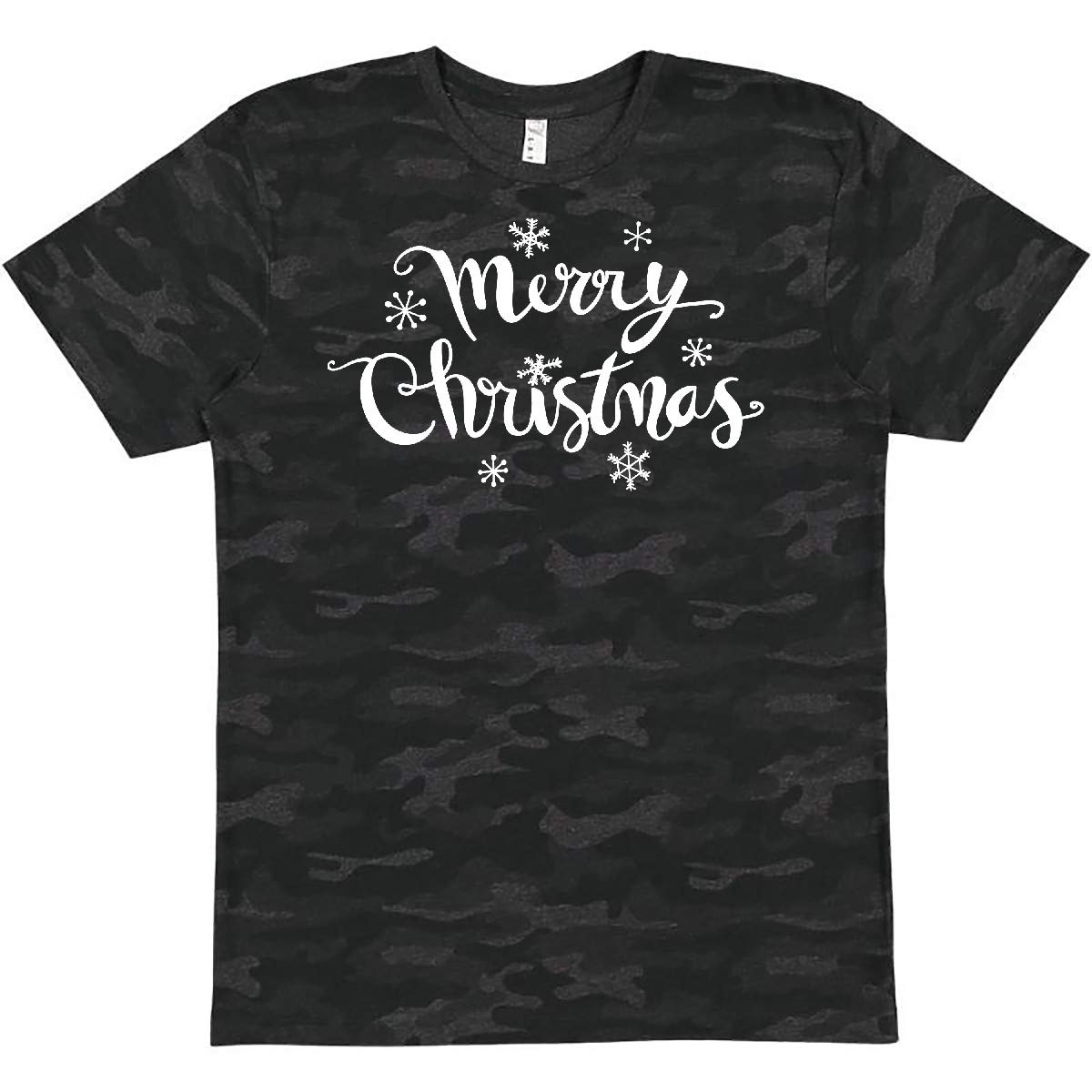 Inktastic Merry Christmas Hand Drawn Typography T-Shirt - Festive Holiday Graphic Tee for Christmas Parties & Family Gatherings