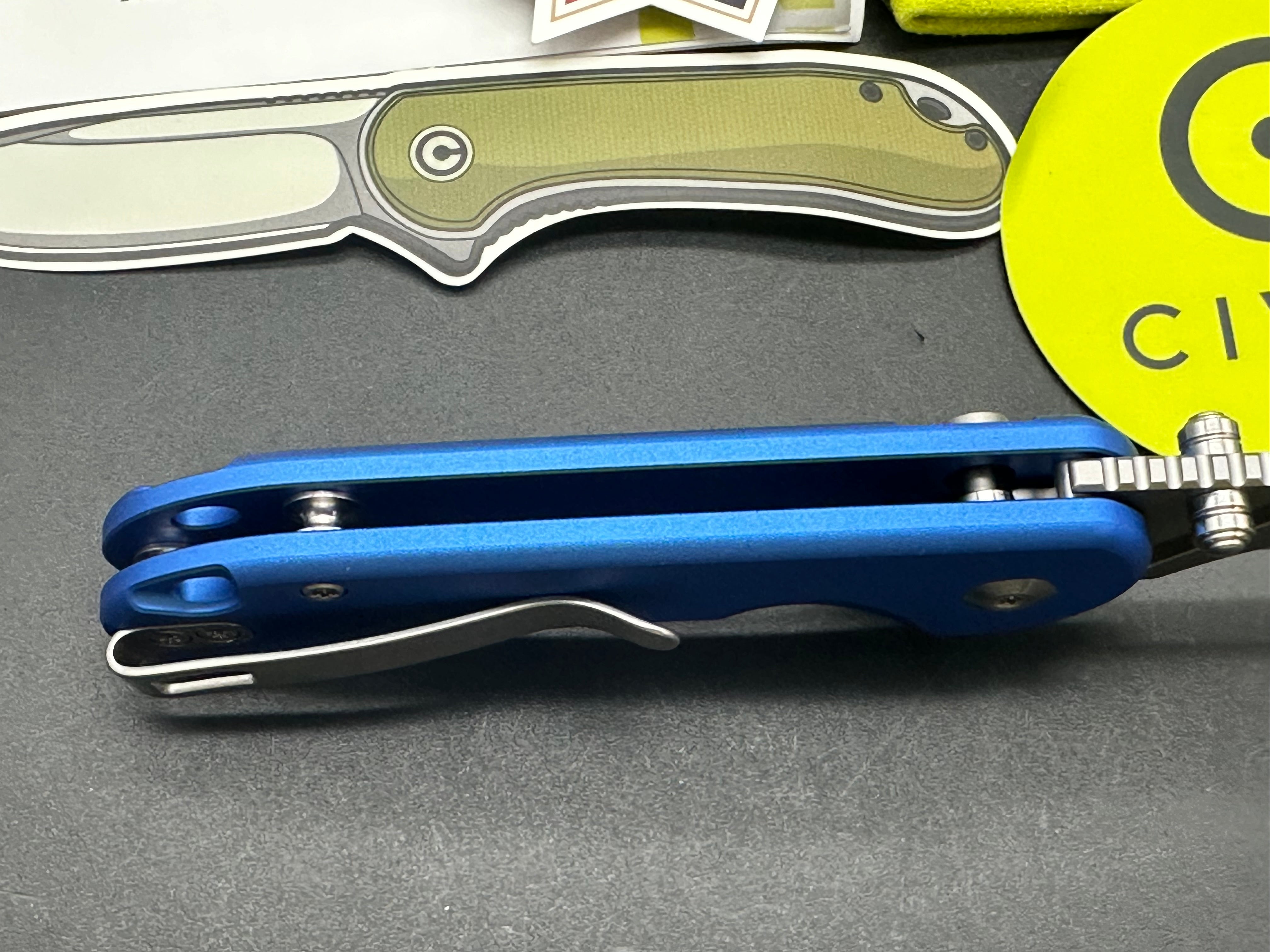CIVIVI Elementum Folding Knife - Blue Aluminum Handle, 6CR13 Stainless Steel Blade - EDC Pocket Knife for Camping, Hiking & Outdoor Adventures