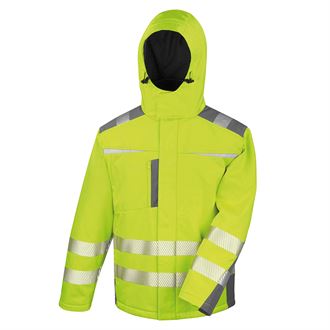 High Visibility Softshell Jacket - Result Dynamic Windproof & Waterproof Reflective Running Jacket for Men & Women - Perfect for Cycling, Jogging, and Outdoor Safety