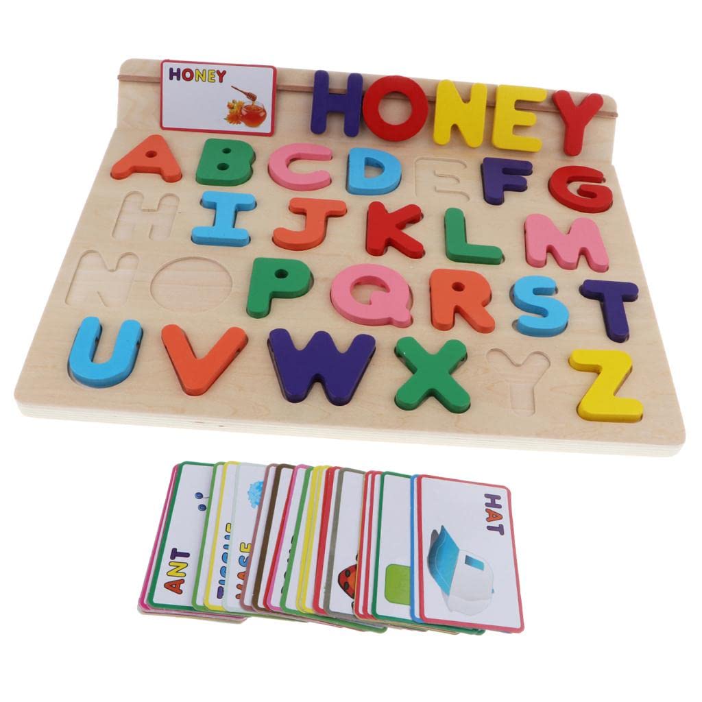 Enakshi Wooden Alphabet Puzzle Board - Uppercase Letters Learning Toy for Kids & Toddlers | Montessori Preschool Educational Toy, Handcrafted Wooden ABC Puzzle for Early Childhood Development - Perfect for Homeschooling, Classroom & Playroom Learning Activities