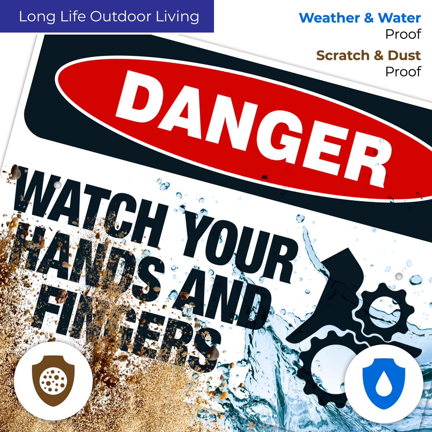 OSHA Danger Sign - Watch Your Hands and Fingers - 18x24 Inch Rust-Free Aluminum Safety Sign - Fade Resistant for Indoor/Outdoor Use - Made in USA - Perfect for Factories, Warehouses & Construction Sites
