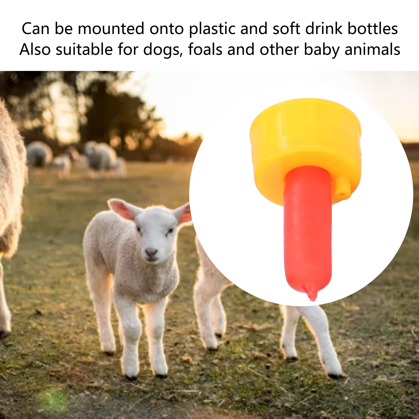 10Pcs 5.5x3cm Goat Nursing Nipples - Soft Calf & Lamb Feeding Bottle Teats - Small Animal Milk Drink Nipples for Orphaned Pets - Perfect for Goat Kids, Lambs, Puppies & Kittens - Durable Pacifier for Milk Feeder Bottles