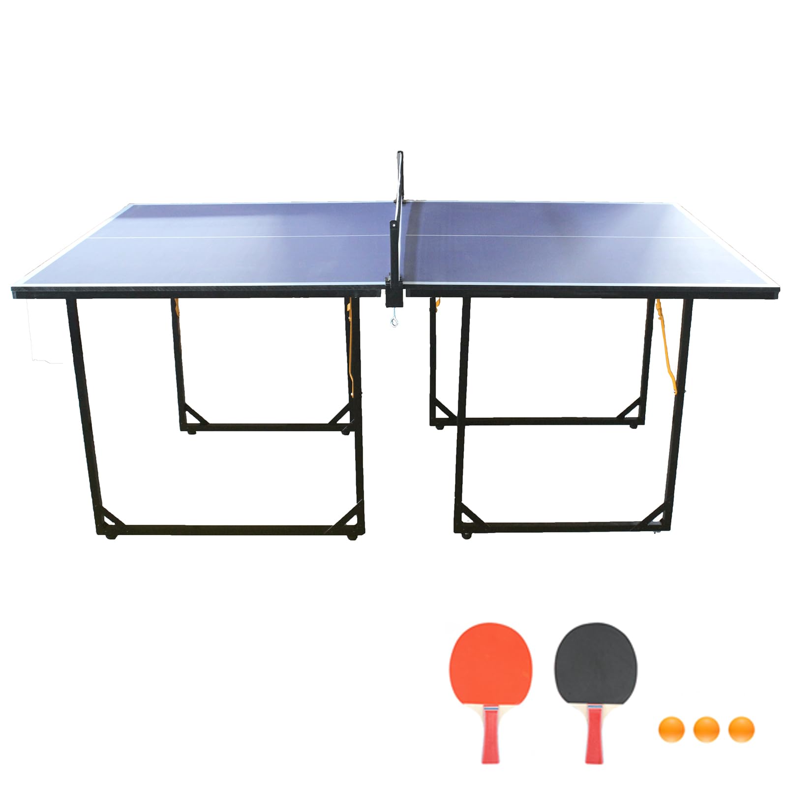 Foldable & Portable Table Tennis Set - Indoor/Outdoor Ping Pong Table with Net & Paddles | Perfect for Backyard, Garage, Office & Family Game Night
