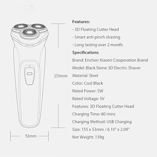 Electric Shavers for Bald Men - Rechargeable Men's Shaver with Type-C & Intelligent Control, Travel Lock - Perfect for Home, Travel & Gym Use