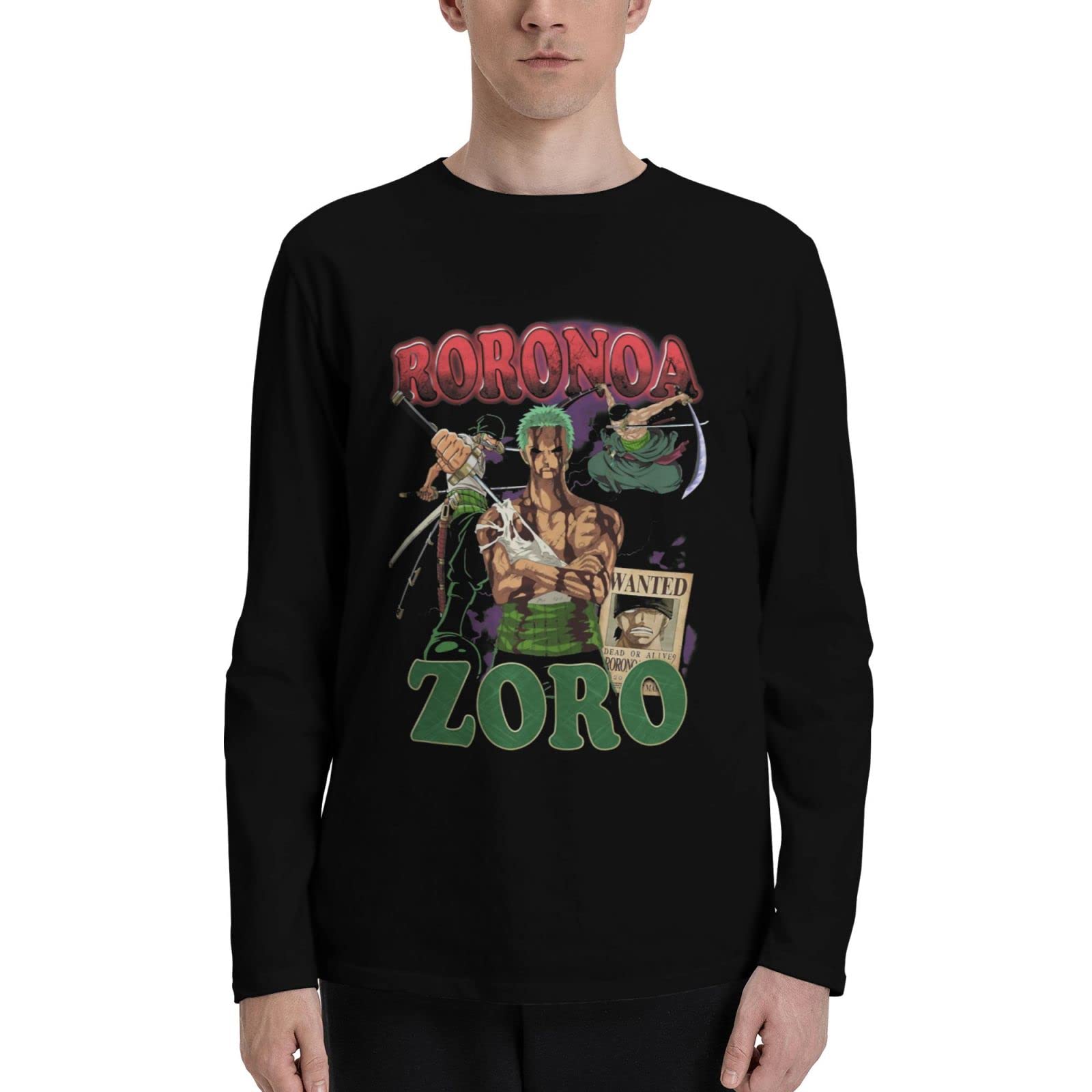 **One Piece Anime Men's Long Sleeve T-Shirt - Black Casual Fashion Tee for Cosplay, Anime Conventions & Everyday Wear**