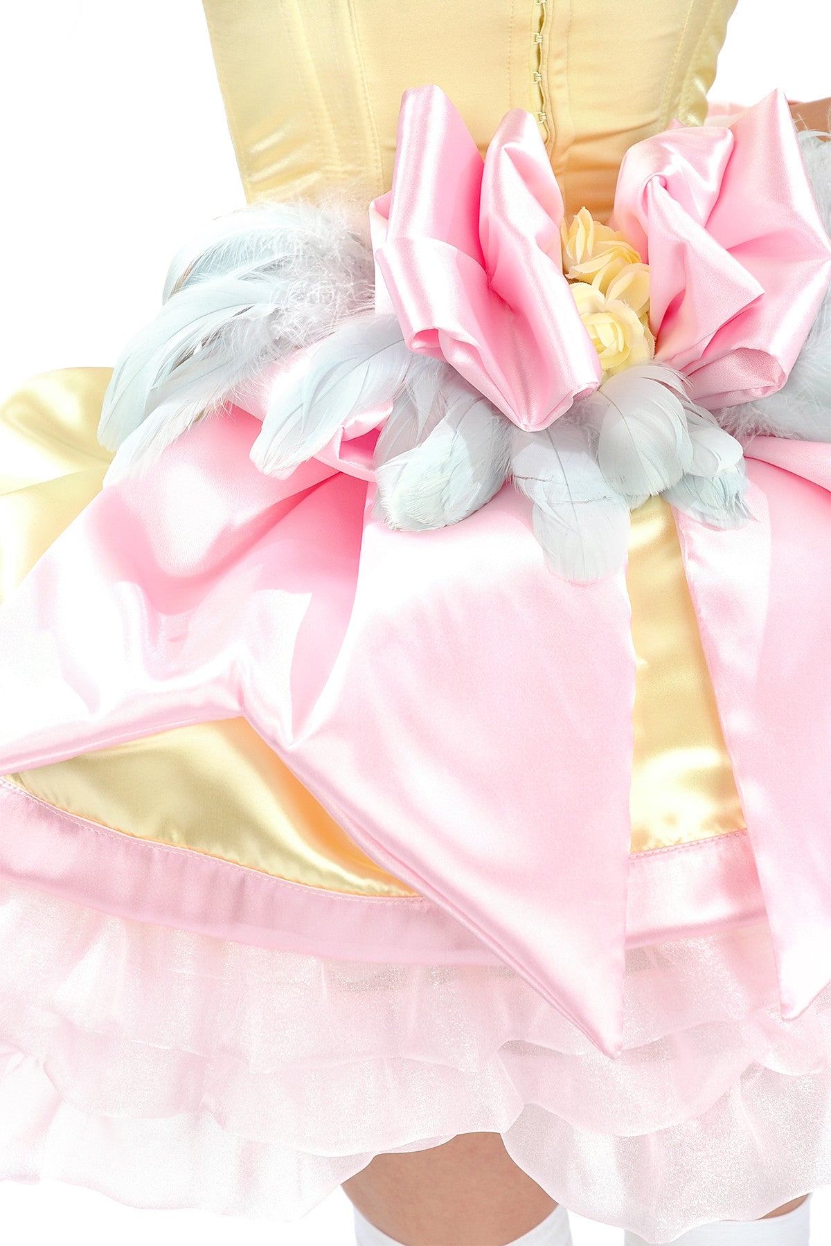Elegant La Belle Marie Bustle with Bow & Feathers - Perfect for Victorian Costumes, Steampunk Outfits & Historical Reenactments