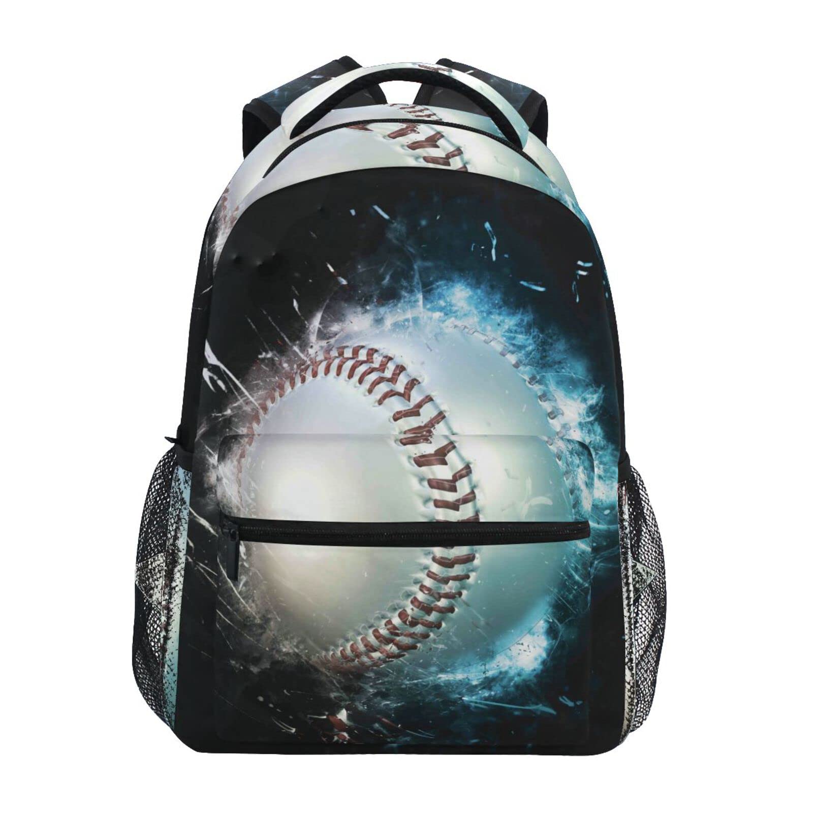 Dussdil Kids Baseball Backpack - 16 Inch Laptop Bag for Boys with Adjustable Shoulder Straps, Double Zipper Casual Daypack - Perfect for School, Sports, Travel & Outdoor Activities