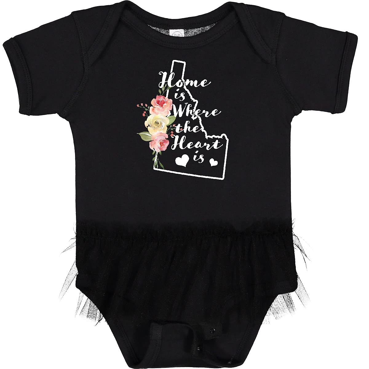Inktastic Idaho Home is Where The Heart is Watercolor Infant Tutu Bodysuit - Cute Baby Outfit for Family Photos, Newborn Gifts & Special Occasions