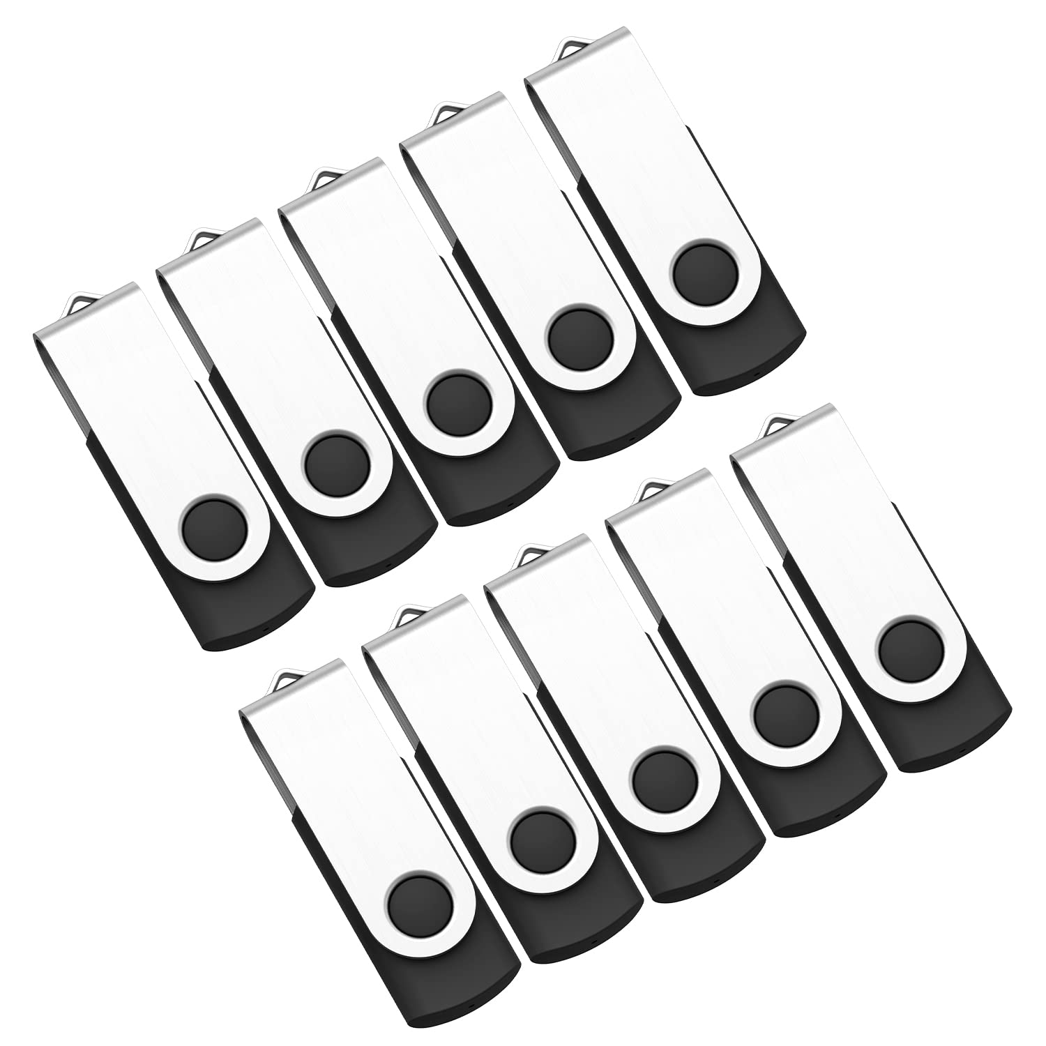 K&ZZ 50 Pack 4GB USB Flash Drive Swivel Thumb Drive - USB 2.0 Memory Stick for Data Storage, File Transfer, School, Office & Business Use - Bulk Pack (Black)