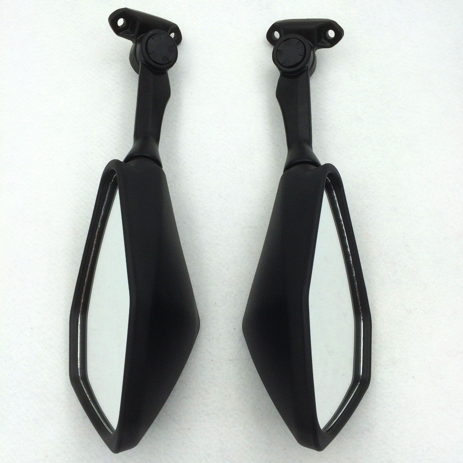 XKH Black Motorcycle Rear View Mirrors - Left & Right Side Compatible with Kawasaki Ninja 300R EX300 ABS ZX6R 636 (2013-2015 Models) | Durable Safety Mirrors for Better Road Visibility & Safer Riding Experience