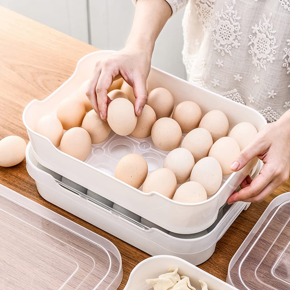 24-Pack Egg Container - Durable Egg Tray & Holder for Fresh Eggs - Perfect for Refrigerator Storage, Farm Fresh Eggs & Kitchen Organization
