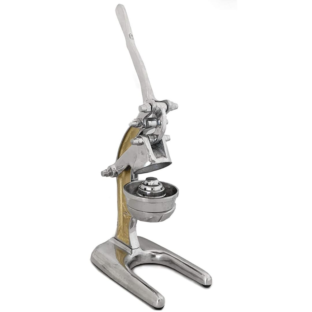 Premium Cast Aluminum Manual Citrus Juicer - Heavy Duty Hand Press for Oranges, Grapefruits & Large Fruits | Perfect for Fresh Morning Juice, Healthy Drinks, Cocktails & Cooking | Verve CULTURE Gold 14x9x17 Inch