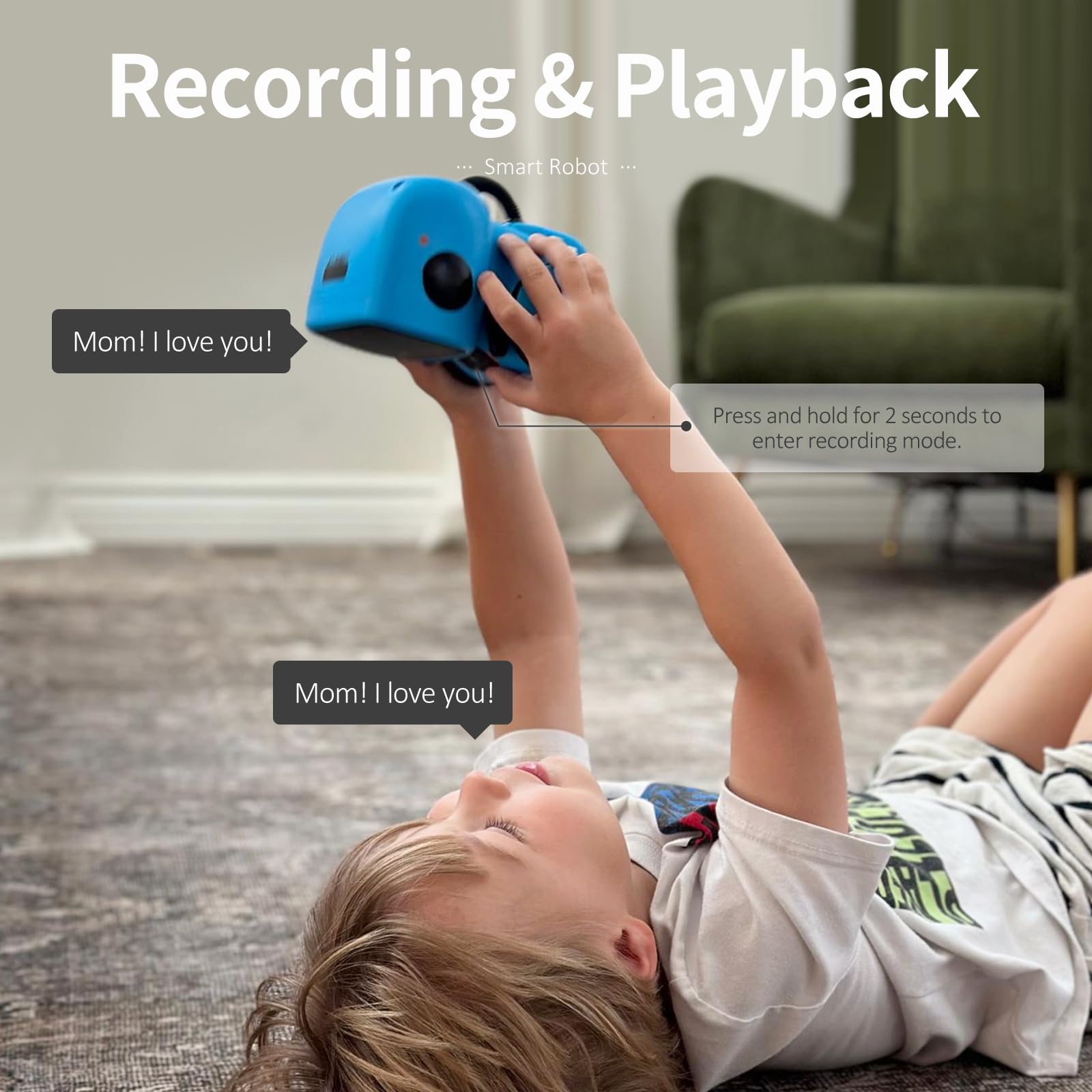 GILOBABY Interactive Smart Robot Toy for Kids - Voice Control, Touch Sensor, Dancing & Singing, Recording Function | Best Educational STEM Gift for Boys & Girls Ages 3+ (Blue) | Perfect for Birthday Parties, Early Learning & Family Playtime