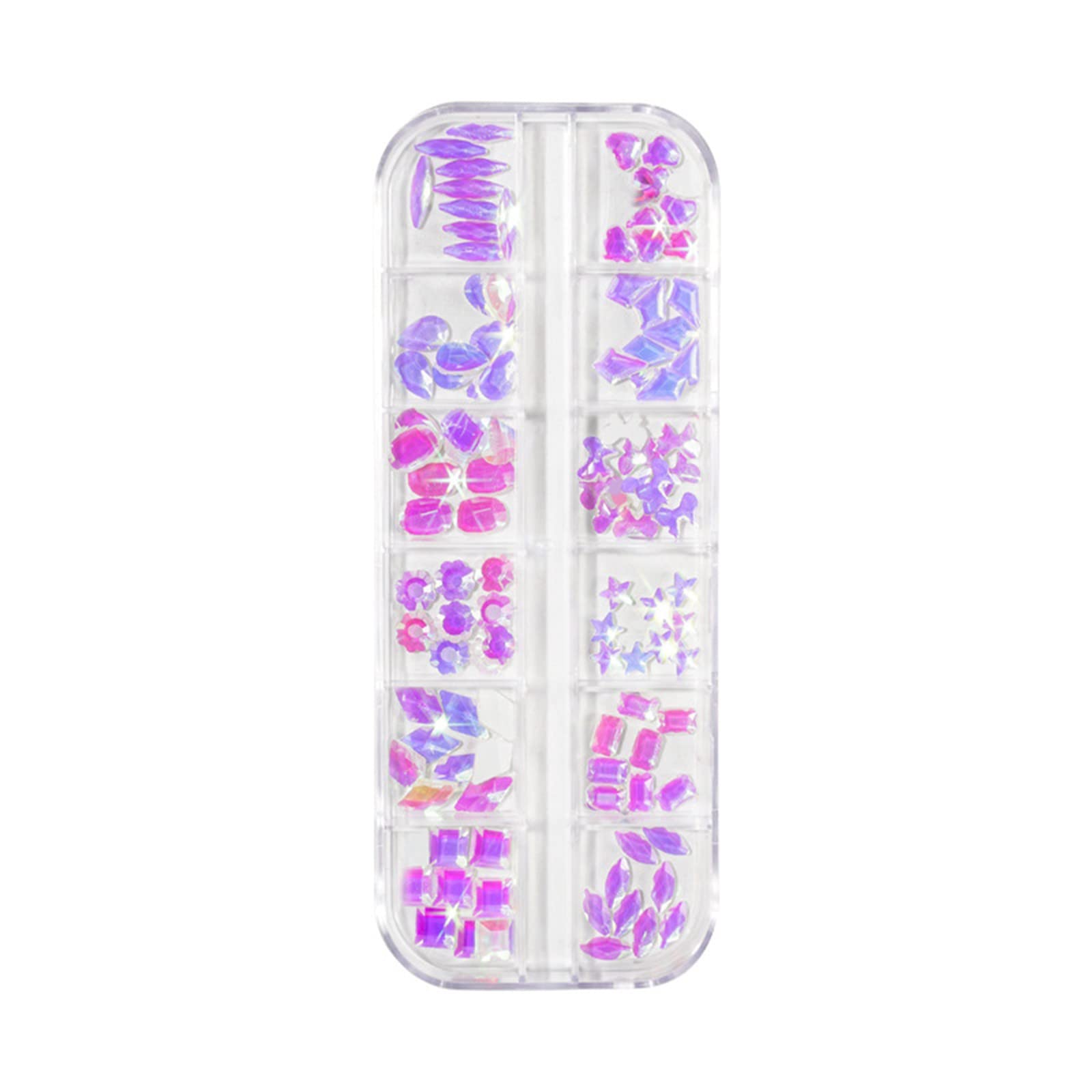 Premium Glass AB Crystal Flatback Rhinestones - Multi Shapes & Sizes for Nail Art, Makeup & Face Decoration | Fall Nail Glitter & Jewel Embellishments | Perfect for DIY, Salon, Parties & Special Occasions (Style B, One Size)