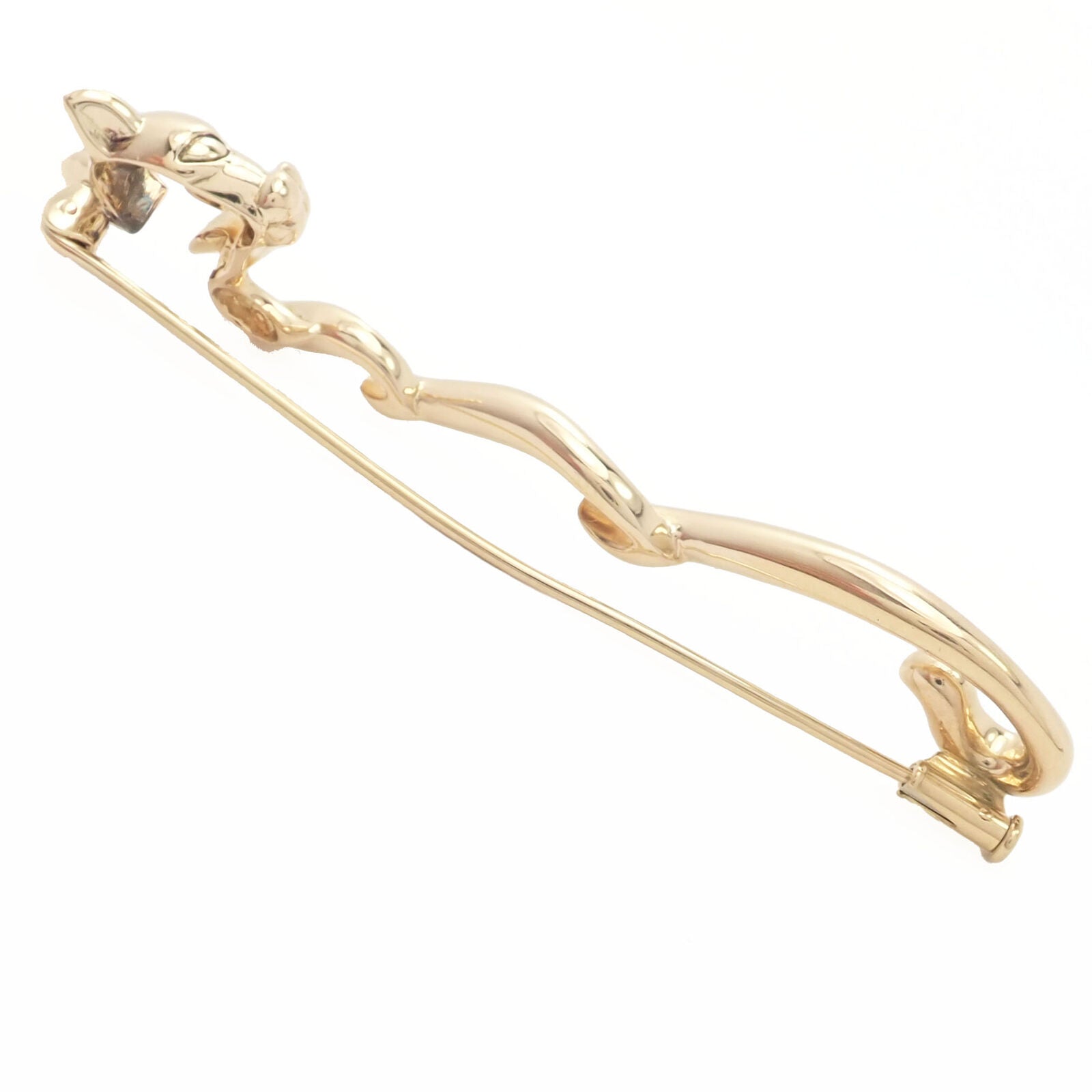 Authentic Asprey 18K Yellow Gold Diamond Panther Pin Brooch - Luxury Jewelry Gift for Women, Perfect for Formal Events & Special Occasions