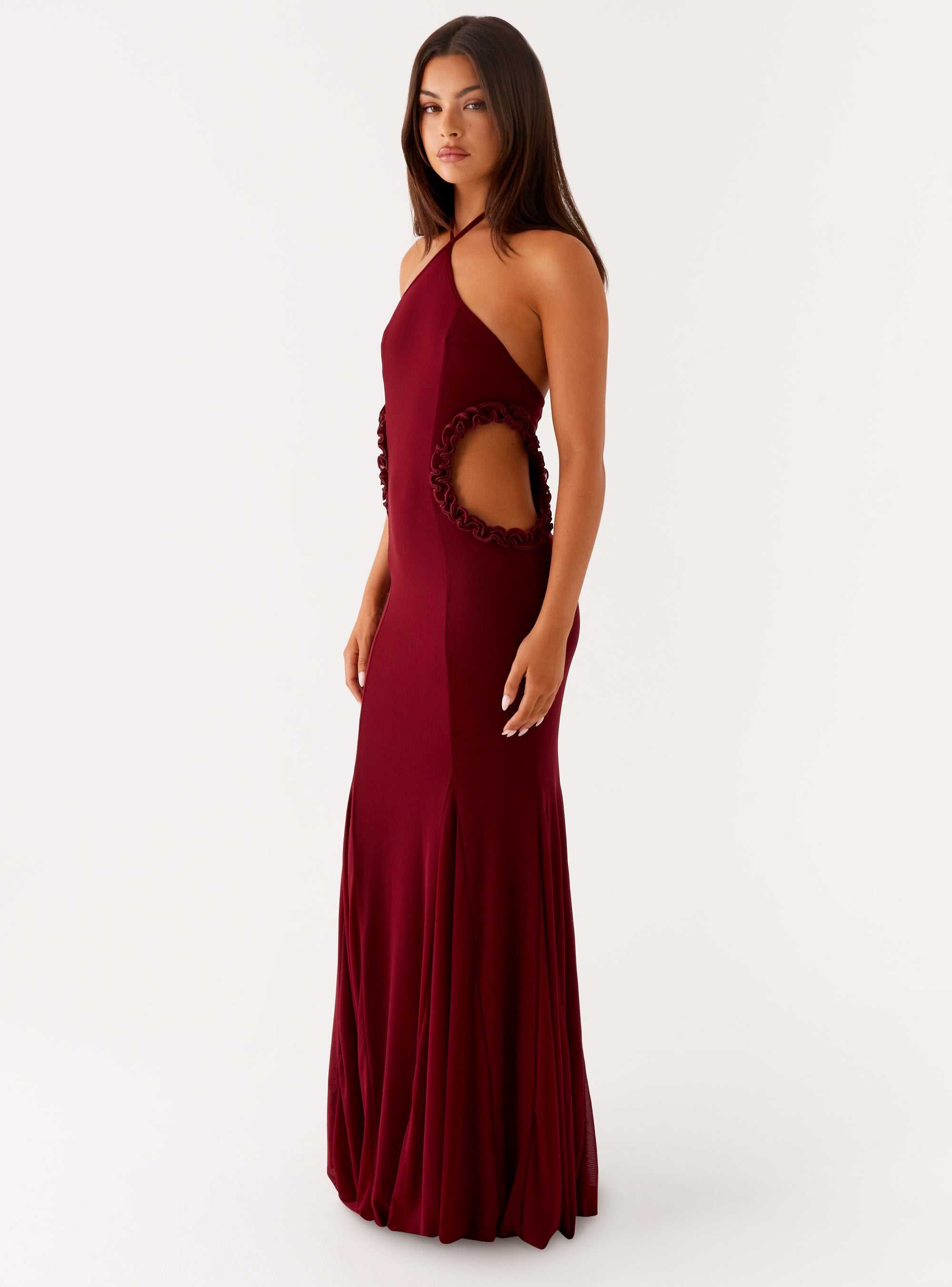 Jemima Maxi Dress in Raspberry Wine - Elegant Flowy Long Dress for Women, Perfect for Weddings, Parties & Summer Outfits