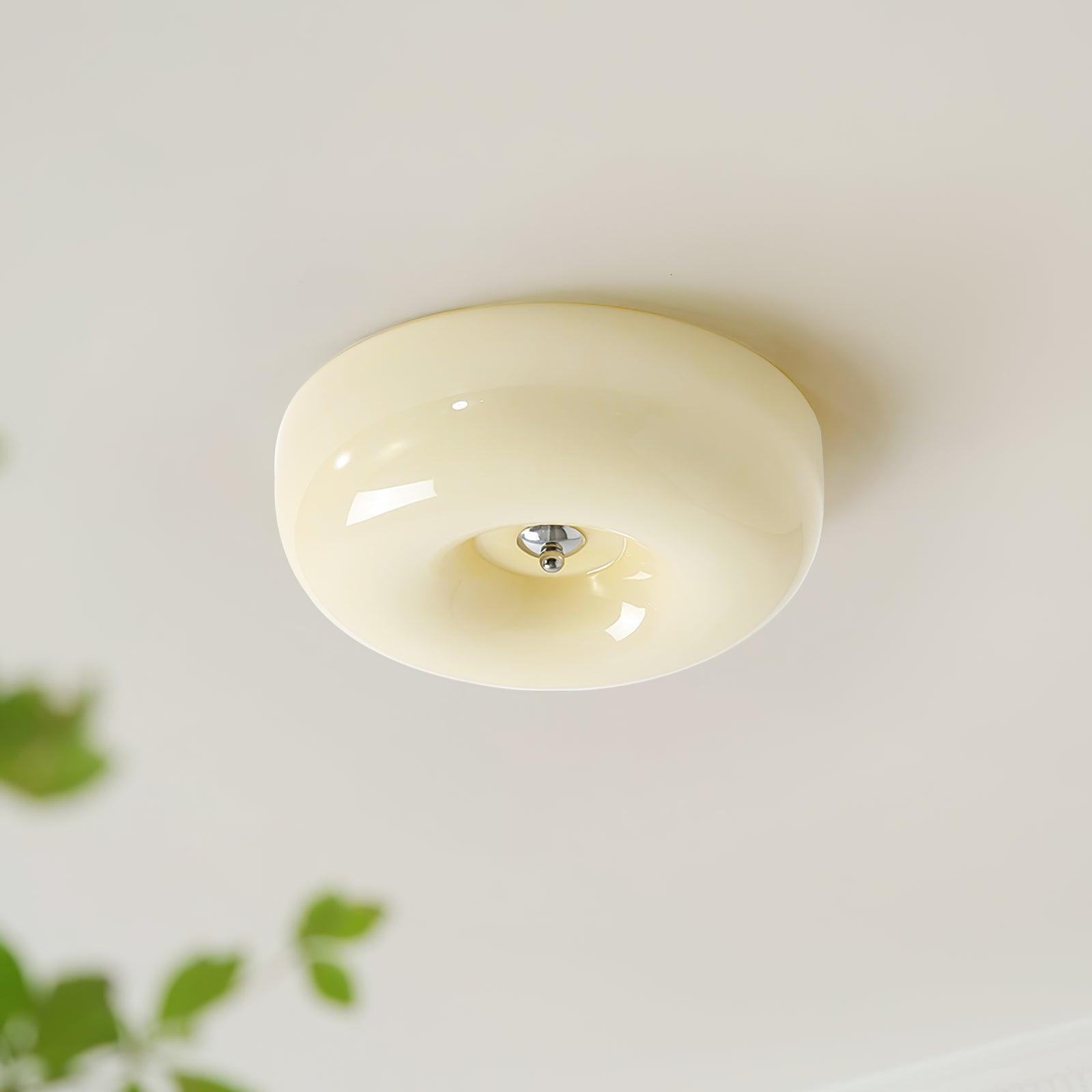 Cream Pudding Ceiling Light Fixture - Modern Soft Glow Bedroom Lighting for Cozy Home Decor & Relaxing Ambiance