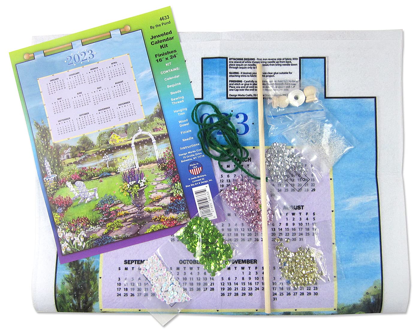 2023 Sequin Calendar Kit by The Pond - DIY Glitter Planner for Home, Office & School Organization - Perfect for Crafting, Gifts & Holiday Decorations