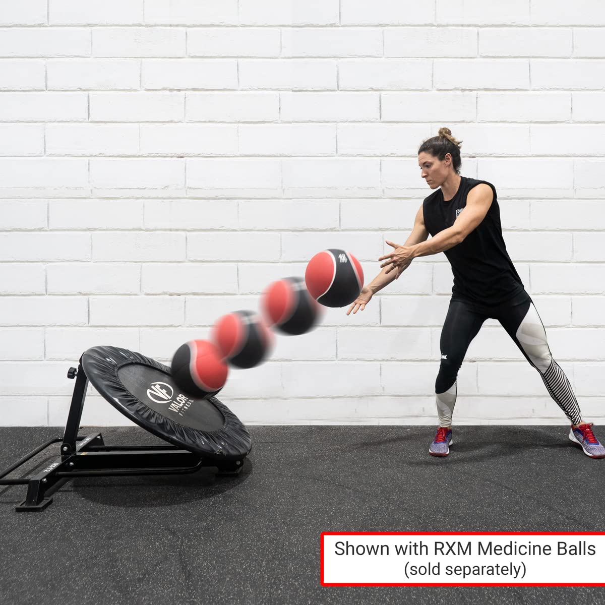 Valor Fitness Medicine Ball Trampoline Rebounder - Exercise Ball Storage for Physical Therapy & Home Gym Workouts - Durable Fitness Equipment for Bounce Training, Strength Exercises & Rehabilitation - Perfect for Home Gyms, Physical Therapy Clinics & CrossFit Training