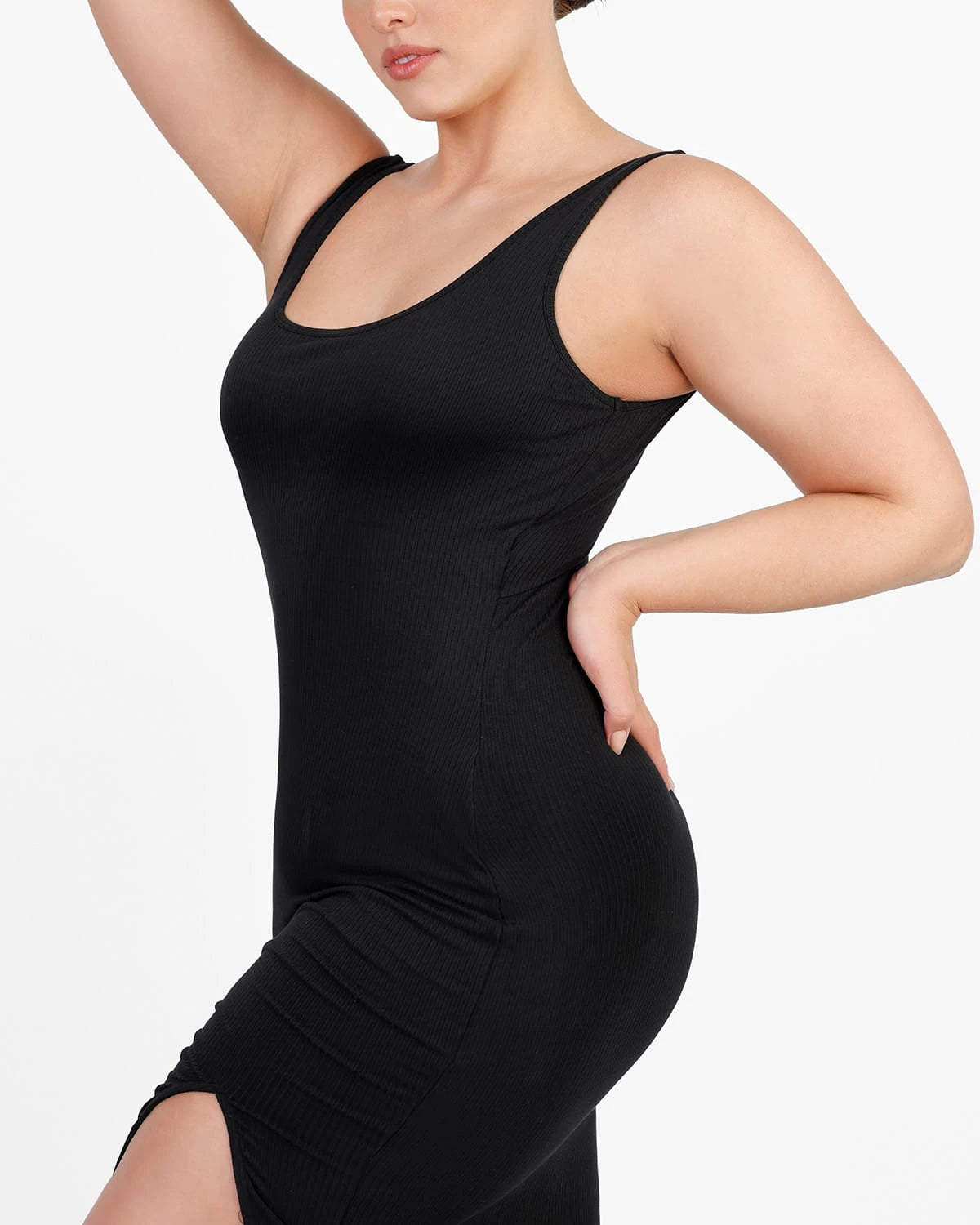 Stylish Cozy Ribbed Low Back Shaping Dress for Women - Perfect for Date Night, Parties & Special Occasions