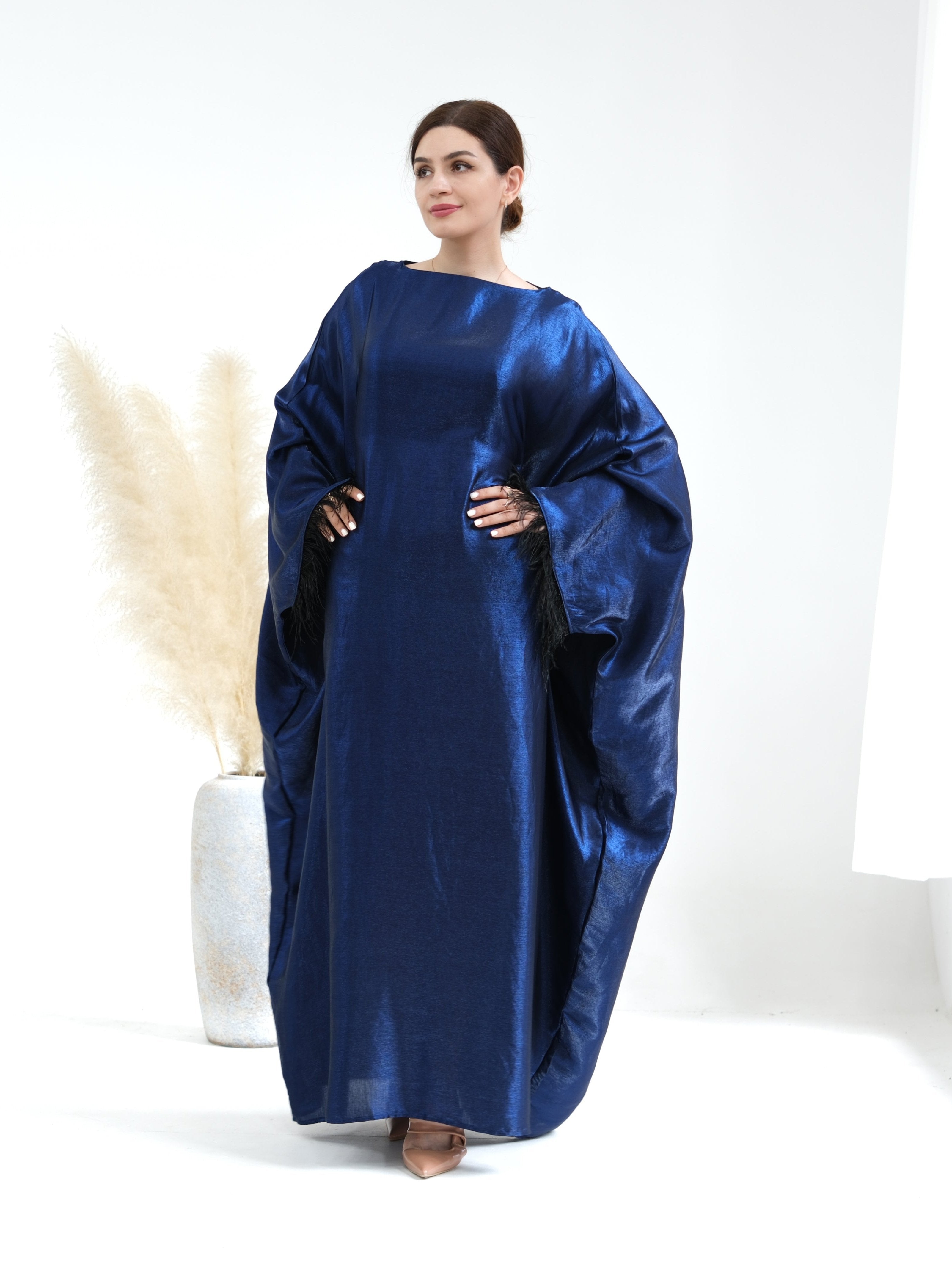 Elegant Marianne Butterfly Abaya Dress - Blue Islamic Modest Wear for Women | Perfect for Prayer, Eid, and Special Occasions