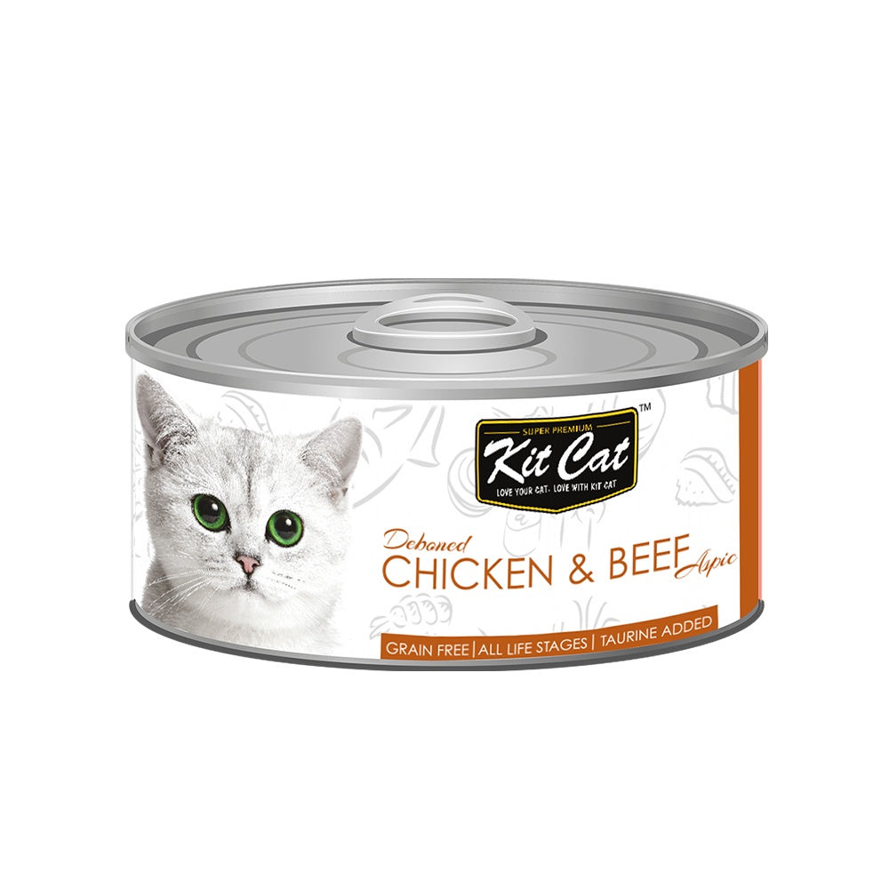 Premium Kit Cat Deboned Cat Food Topper - Savory Chicken & Tuna Flavor (80g) for Adult Cats & Kittens | Grain-Free Wet Food Supplement | Enhances Appetite & Nutrition - Perfect for Picky Eaters & Mealtime Enrichment
