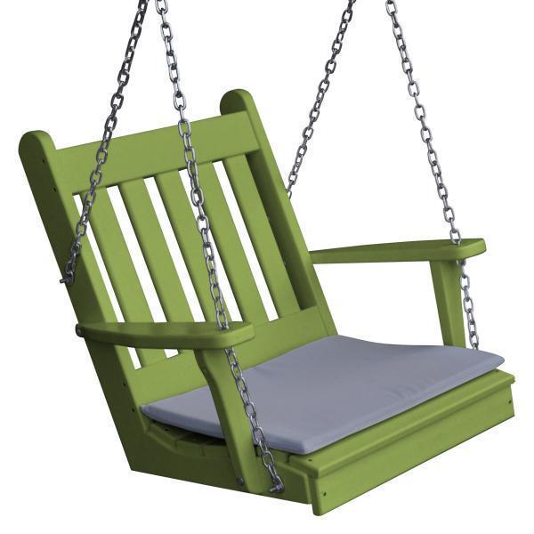 Traditional English Style Poly Rattan Swing Chair - A&L Furniture for Patio, Garden, or Porch Relaxation