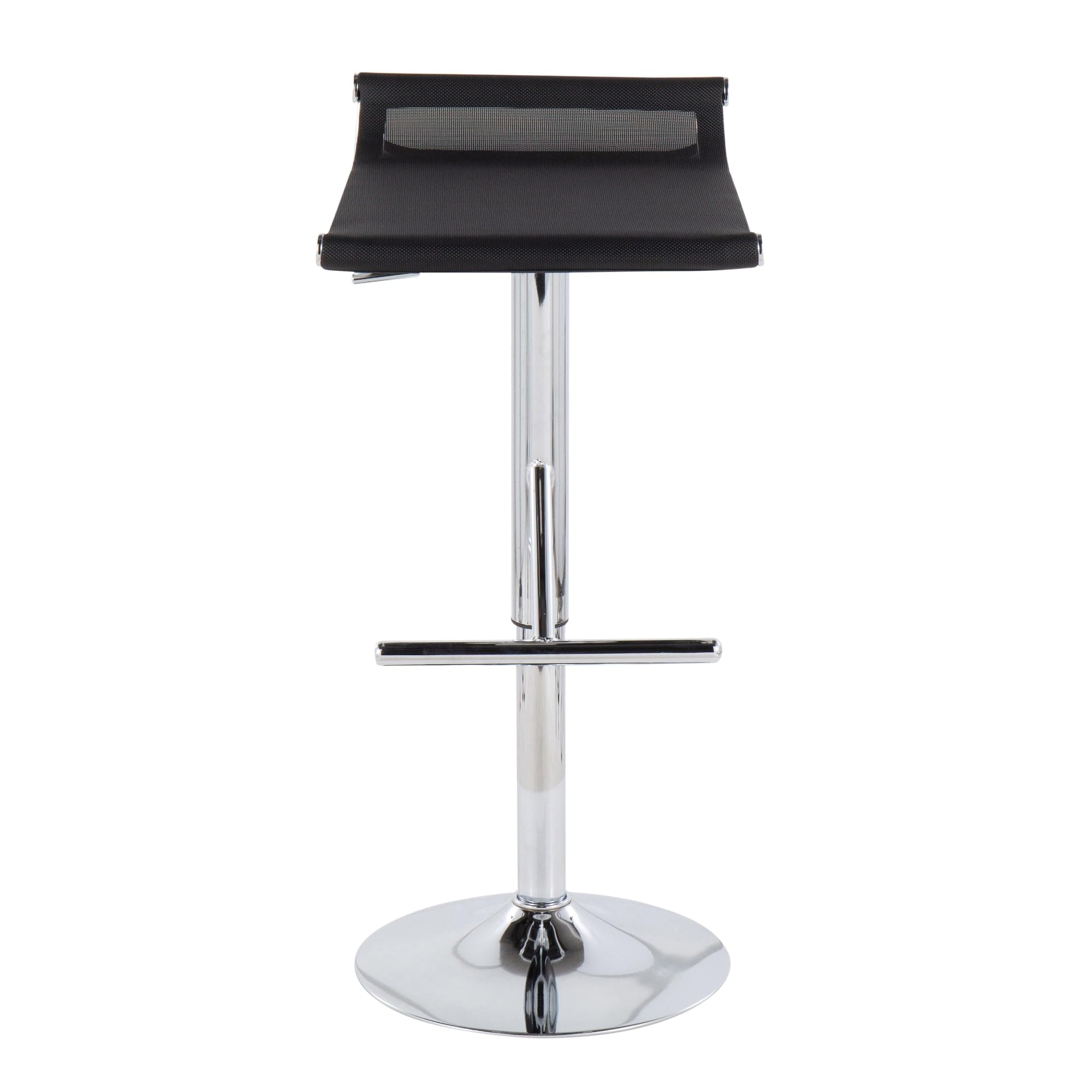 LumiSource Mirage Ale Adjustable Swivel Bar Stool - Chrome Metal Bar Chair with Height Adjustment for Kitchen, Dining, or Home Bar - Perfect for Modern and Industrial Decor