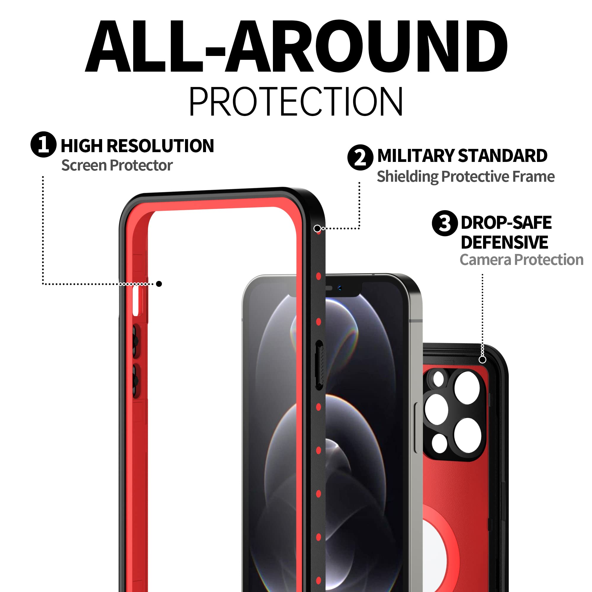 BEASTEK Waterproof Case for iPhone 12 Pro Max (6.7
